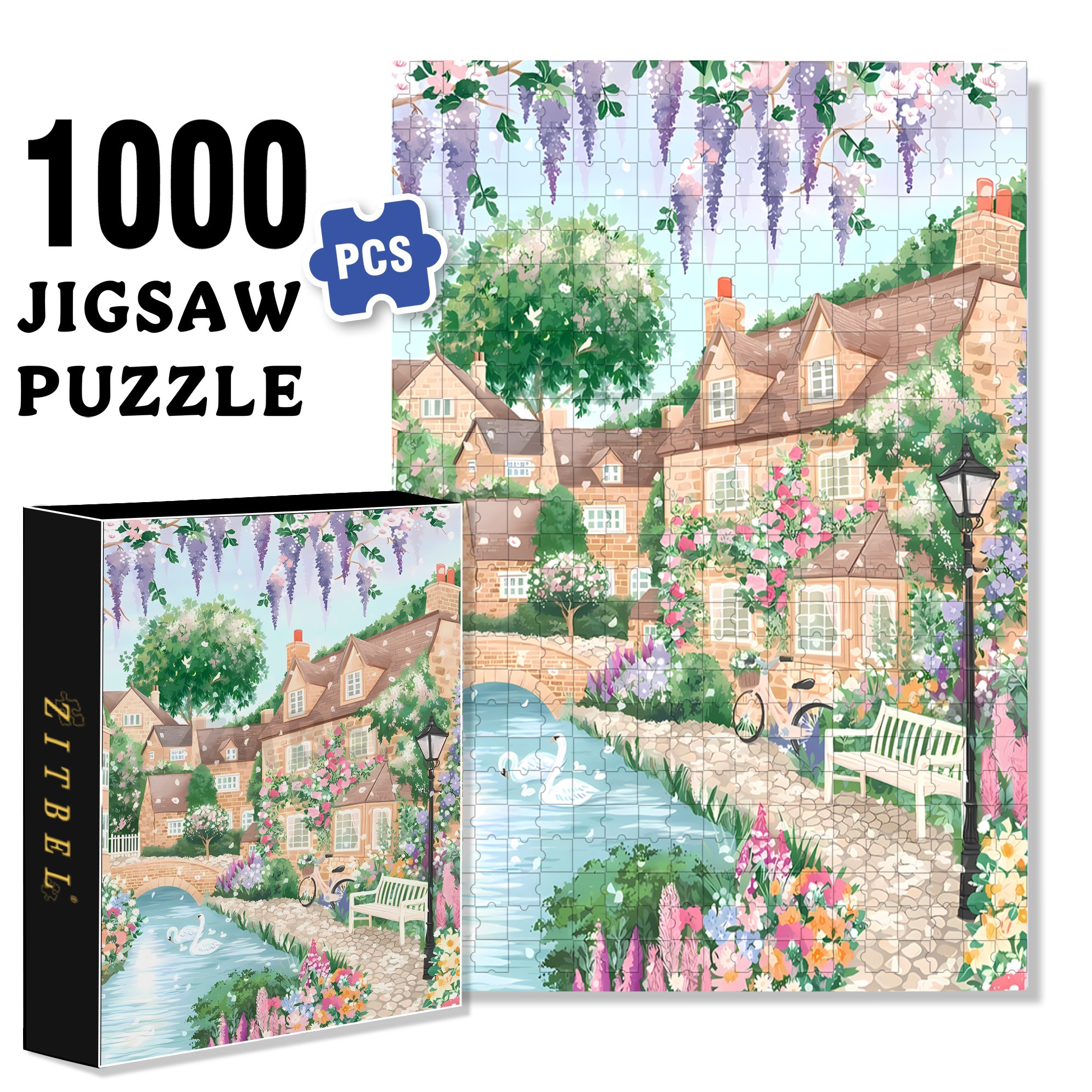 The Beauty Of Spring 500pcs/1000pcs Jigsaw Puzzle, Scratch-Resistant, Interactive Family Game & Brain-Boosting DIY Decor, Perfect for Halloween, Christmas & New Year Gifts, Family Puzzle Game