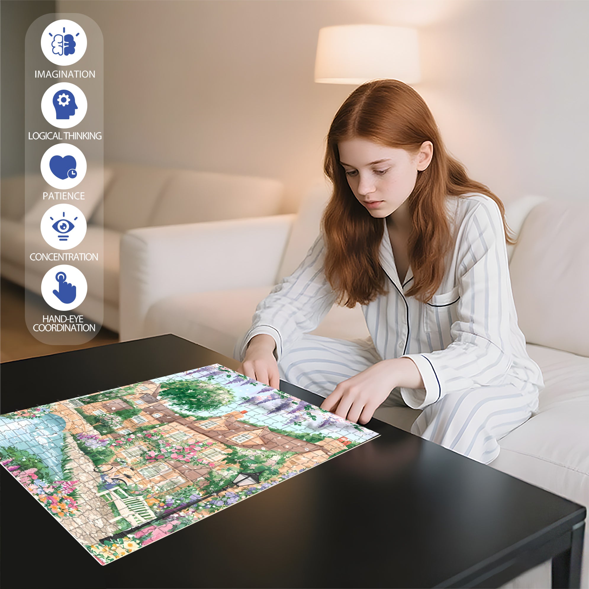 The Beauty Of Spring 500pcs/1000pcs Jigsaw Puzzle, Scratch-Resistant, Interactive Family Game & Brain-Boosting DIY Decor, Perfect for Halloween, Christmas & New Year Gifts, Family Puzzle Game