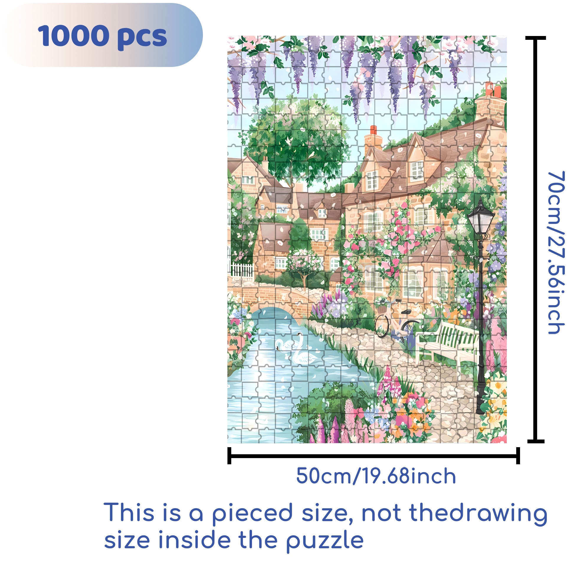 The Beauty Of Spring 500pcs/1000pcs Jigsaw Puzzle, Scratch-Resistant, Interactive Family Game & Brain-Boosting DIY Decor, Perfect for Halloween, Christmas & New Year Gifts, Family Puzzle Game