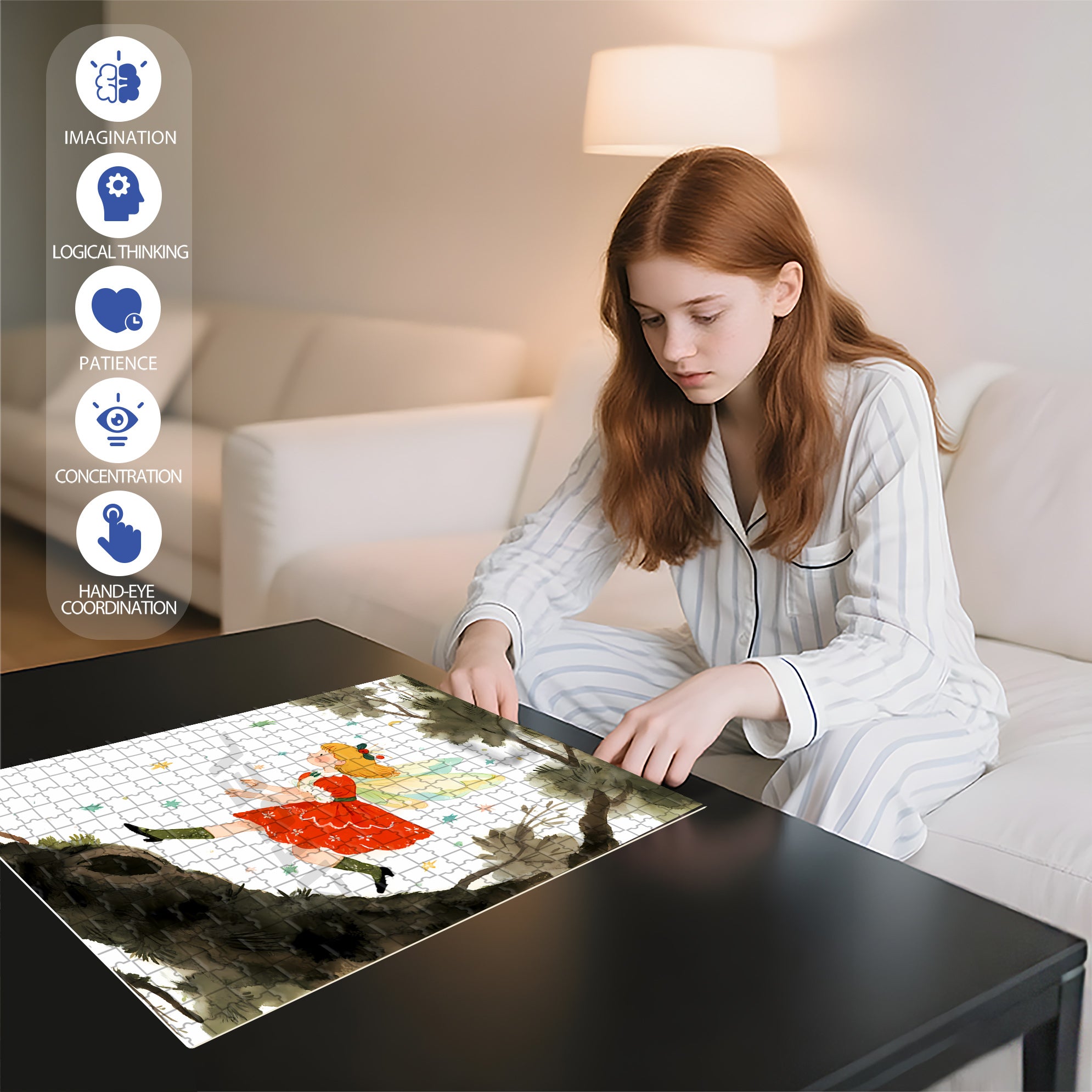 The Elf Under The Big Tree 500pcs/1000pcs Jigsaw Puzzle, Scratch-Resistant, Interactive Family Game & Brain-Boosting DIY Decor, Perfect for Halloween, Christmas & New Year Gifts, Family Puzzle Game