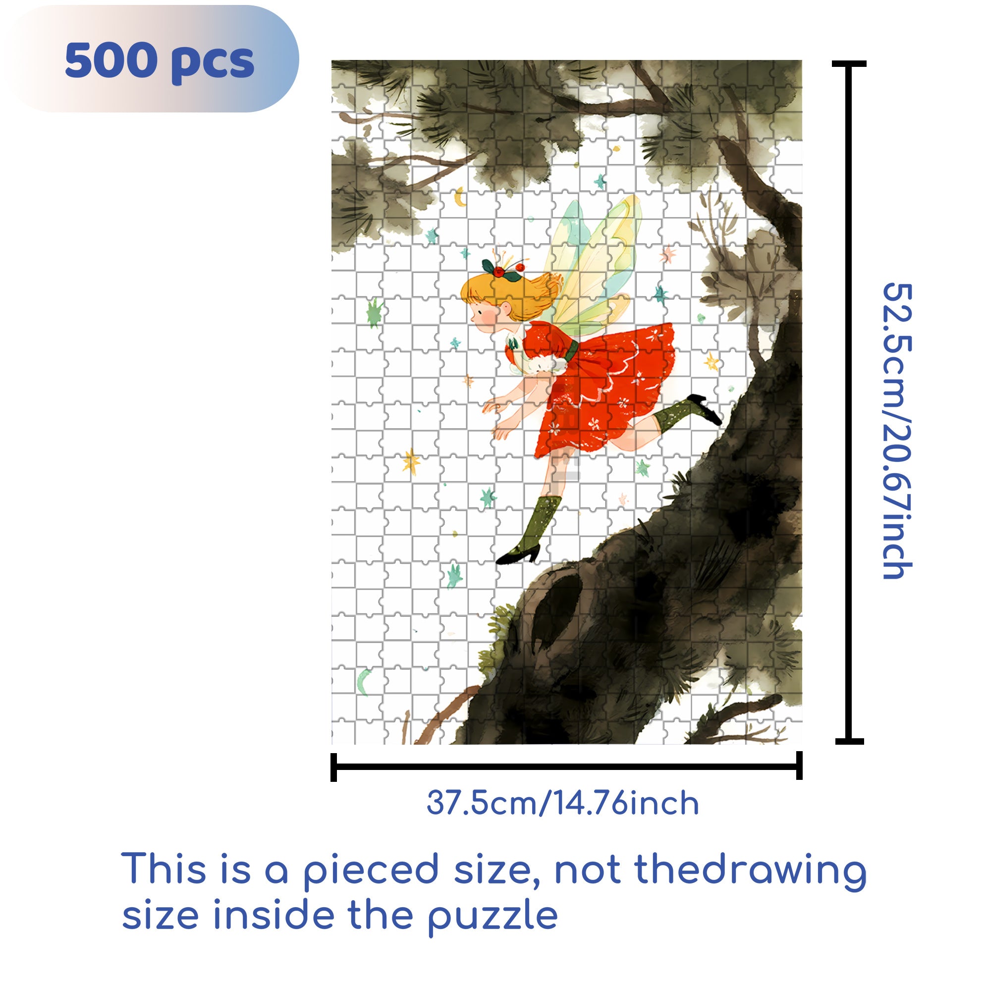 The Elf Under The Big Tree 500pcs/1000pcs Jigsaw Puzzle, Scratch-Resistant, Interactive Family Game & Brain-Boosting DIY Decor, Perfect for Halloween, Christmas & New Year Gifts, Family Puzzle Game
