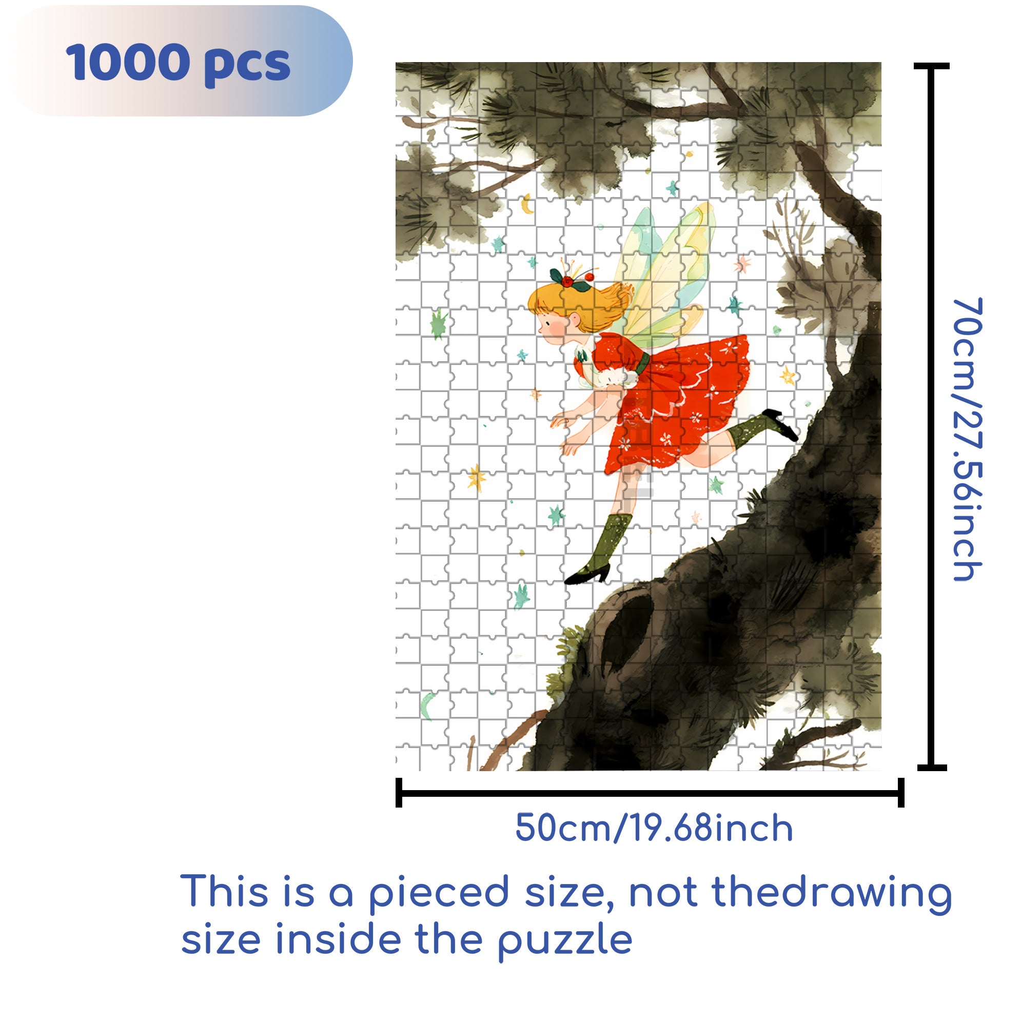 The Elf Under The Big Tree 500pcs/1000pcs Jigsaw Puzzle, Scratch-Resistant, Interactive Family Game & Brain-Boosting DIY Decor, Perfect for Halloween, Christmas & New Year Gifts, Family Puzzle Game