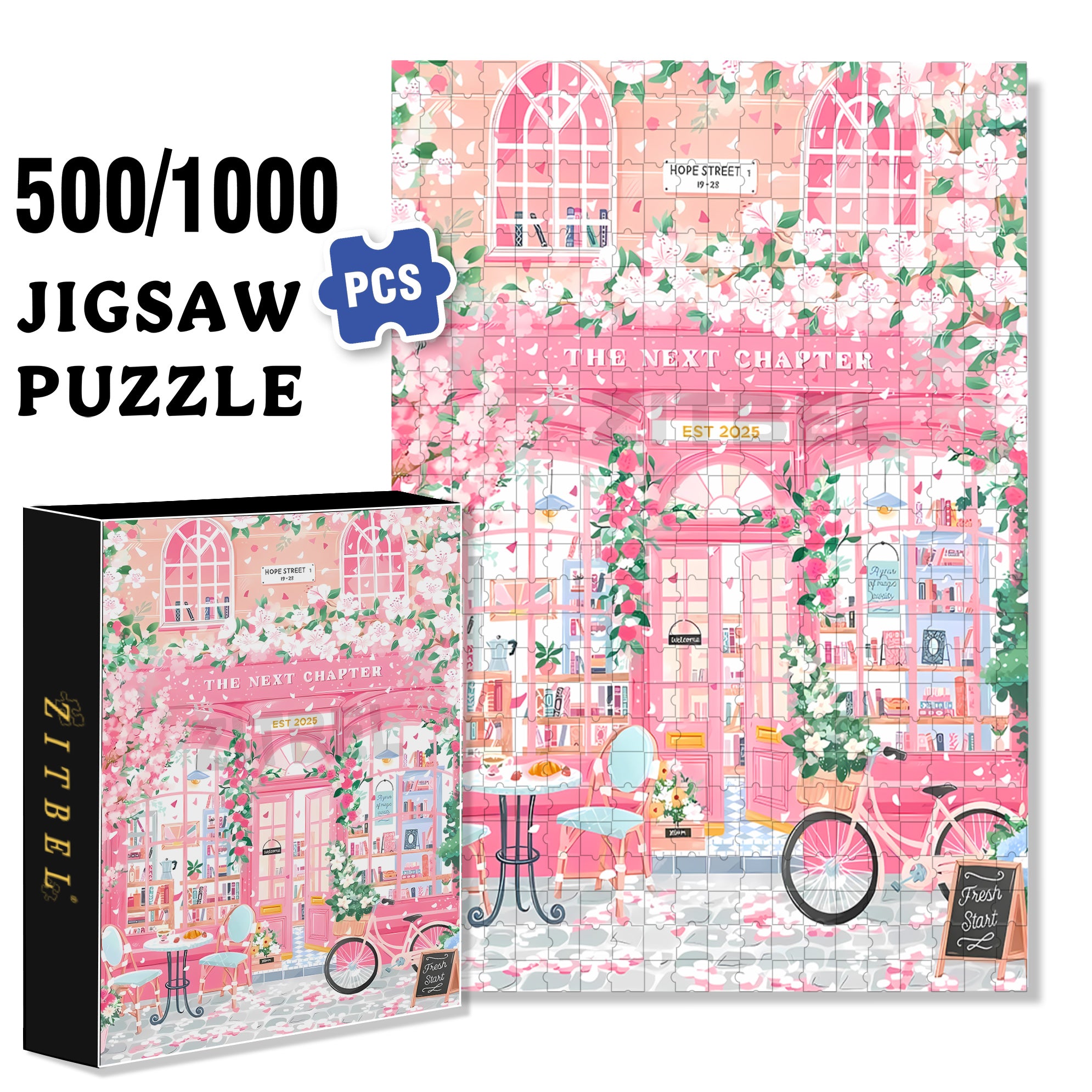 The Next Chapter 500pcs/1000pcs Jigsaw Puzzle, Scratch-Resistant, Interactive Family Game & Brain-Boosting DIY Decor, Perfect for Halloween, Christmas & New Year Gifts, Family Puzzle Game