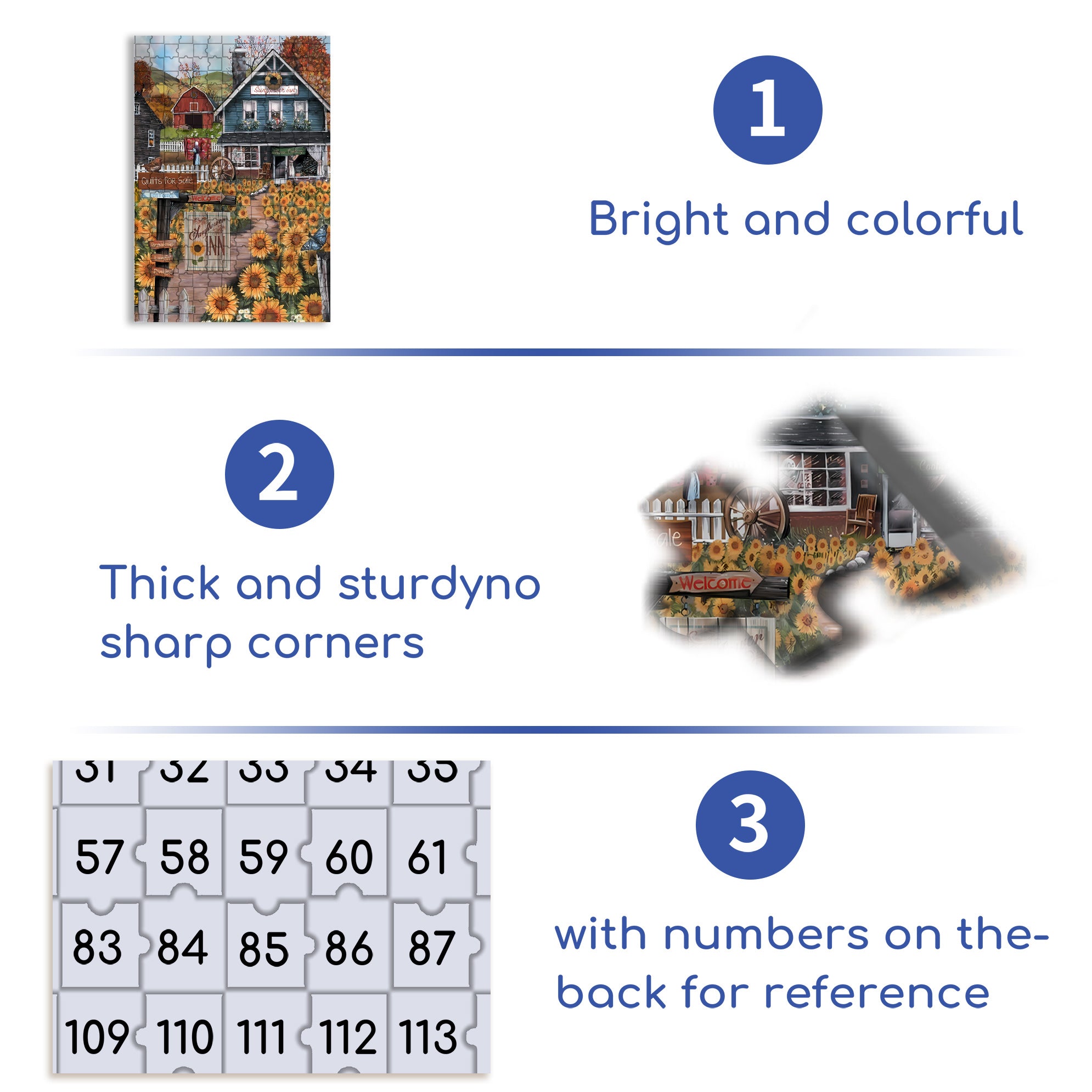 The Sunflower Inn 500pcs/1000pcs Jigsaw Puzzle, Scratch-Resistant, Interactive Family Game & Brain-Boosting DIY Decor, Perfect for Halloween, Christmas & New Year Gifts, Family Puzzle Game