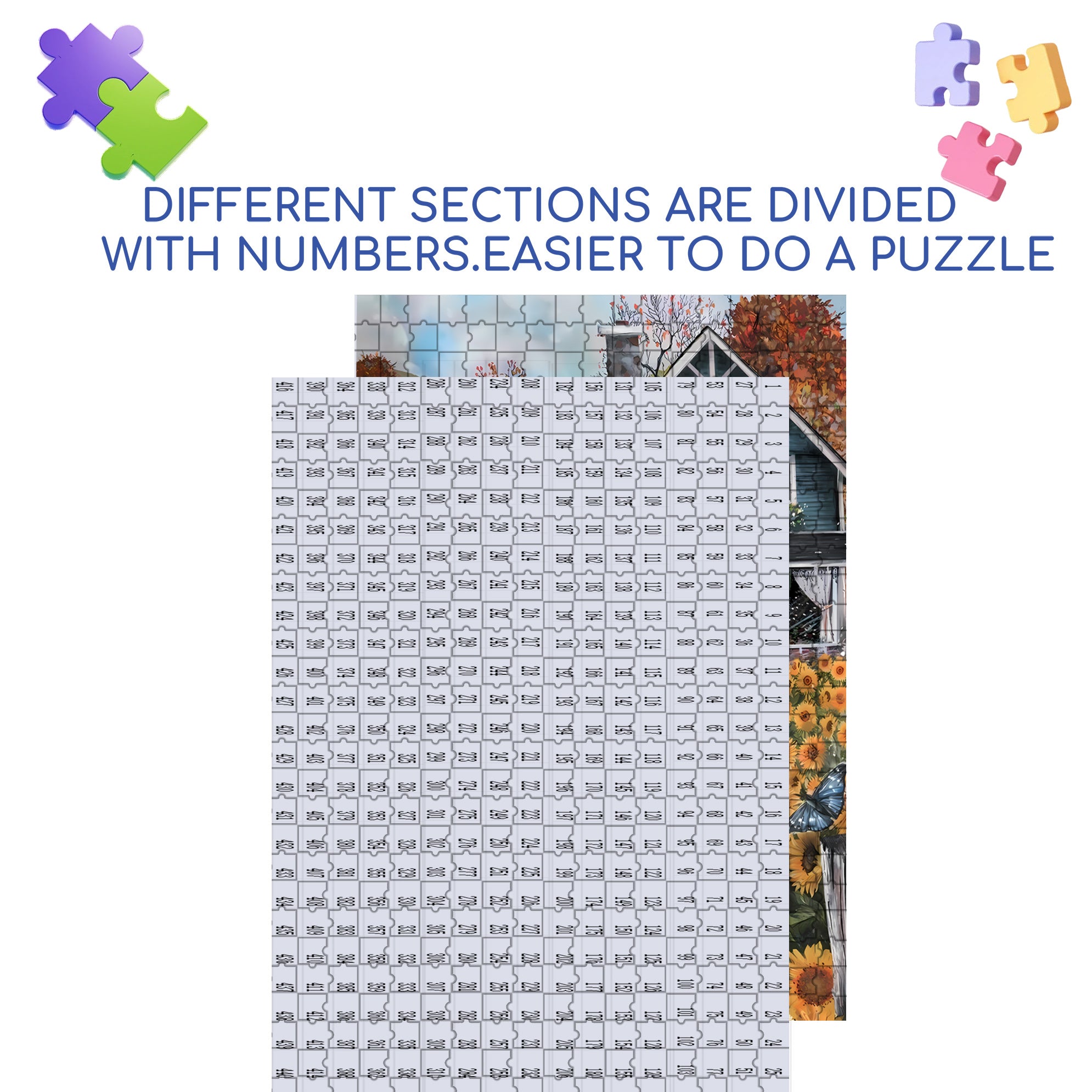 The Sunflower Inn 500pcs/1000pcs Jigsaw Puzzle, Scratch-Resistant, Interactive Family Game & Brain-Boosting DIY Decor, Perfect for Halloween, Christmas & New Year Gifts, Family Puzzle Game