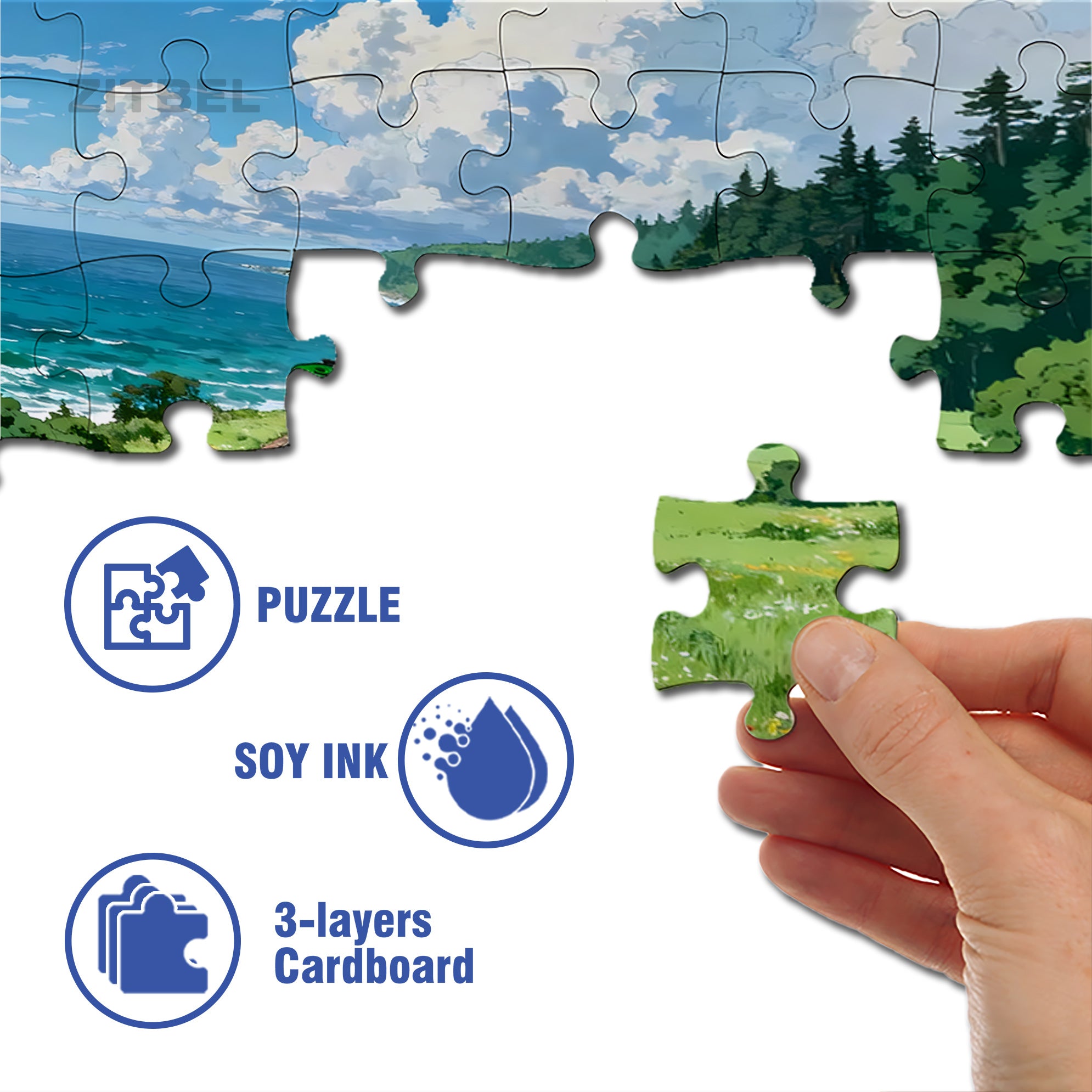 Train to Spring 500pcs/1000pcs Jigsaw Puzzle, Scratch-Resistant, Interactive Family Game & Brain-Boosting DIY Decor, Perfect for Halloween, Christmas & New Year Gifts, Family Puzzle Game