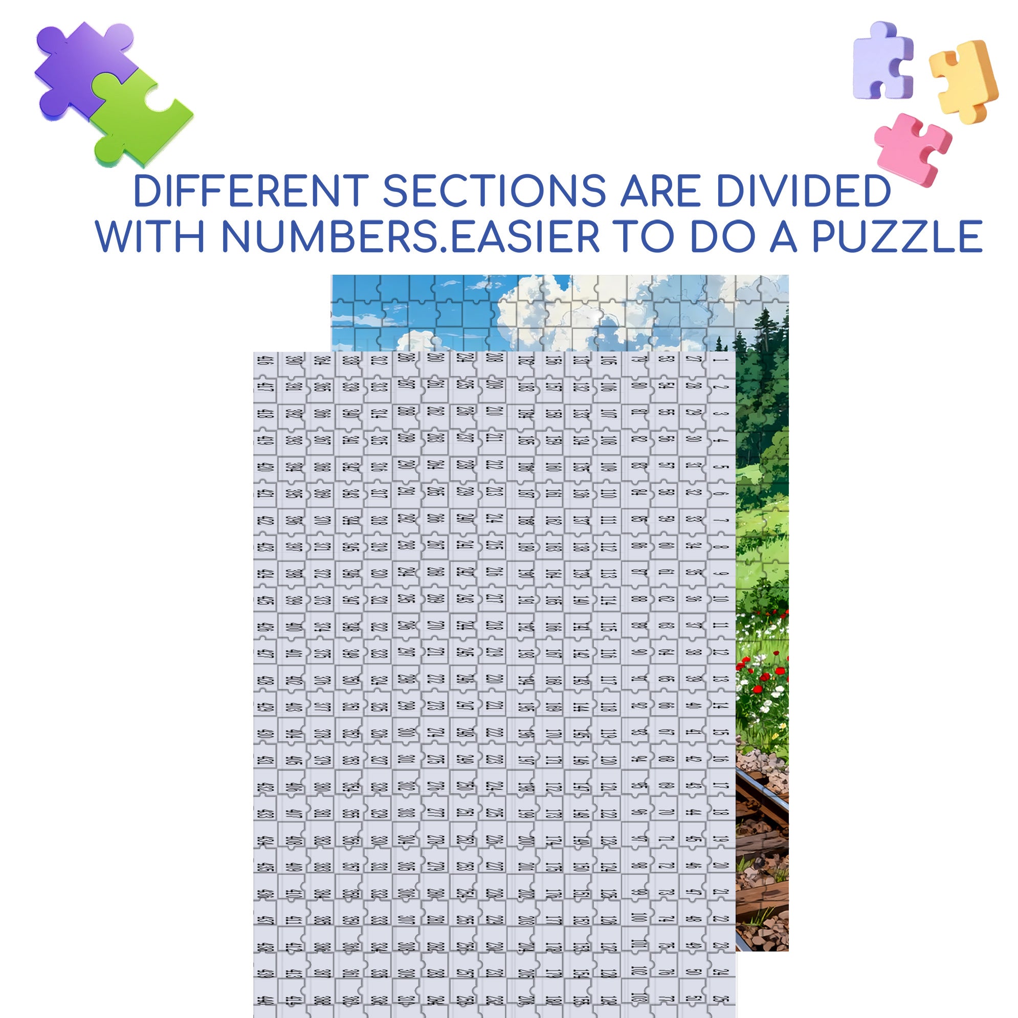 Train to Spring 500pcs/1000pcs Jigsaw Puzzle, Scratch-Resistant, Interactive Family Game & Brain-Boosting DIY Decor, Perfect for Halloween, Christmas & New Year Gifts, Family Puzzle Game