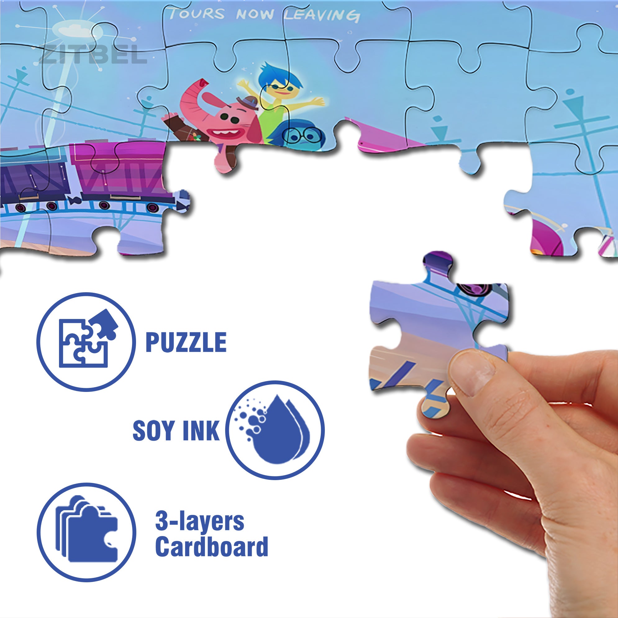 Travel By Train 500pcs/1000pcs Jigsaw Puzzle, Scratch-Resistant, Interactive Family Game & Brain-Boosting DIY Decor, Perfect for Halloween, Christmas & New Year Gifts, Family Puzzle Game