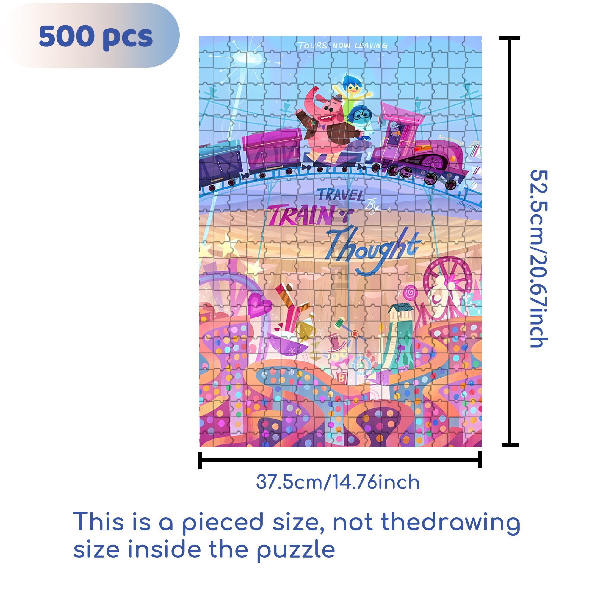 Travel By Train 500pcs/1000pcs Jigsaw Puzzle, Scratch-Resistant, Interactive Family Game & Brain-Boosting DIY Decor, Perfect for Halloween, Christmas & New Year Gifts, Family Puzzle Game