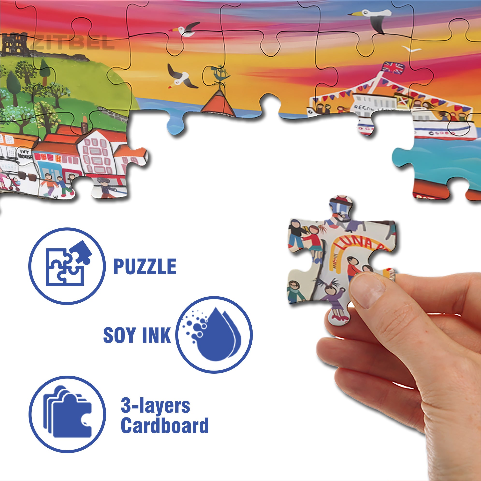 Traveling Far Away 500pcs/1000pcs Jigsaw Puzzle, Scratch-Resistant, Interactive Family Game & Brain-Boosting DIY Decor, Perfect for Halloween, Christmas & New Year Gifts, Family Puzzle Game
