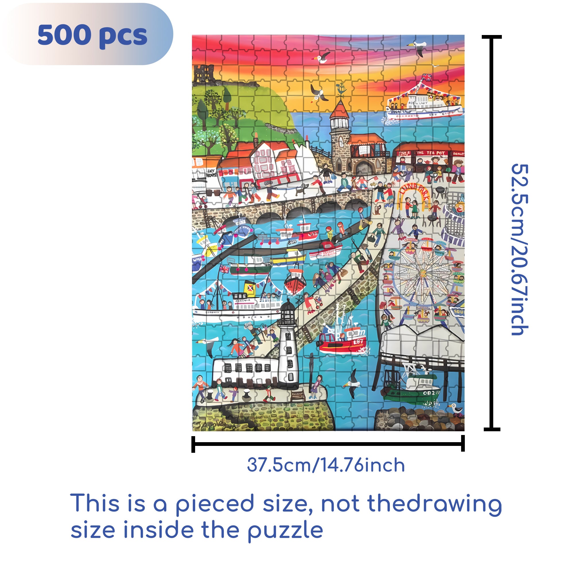 Traveling Far Away 500pcs/1000pcs Jigsaw Puzzle, Scratch-Resistant, Interactive Family Game & Brain-Boosting DIY Decor, Perfect for Halloween, Christmas & New Year Gifts, Family Puzzle Game
