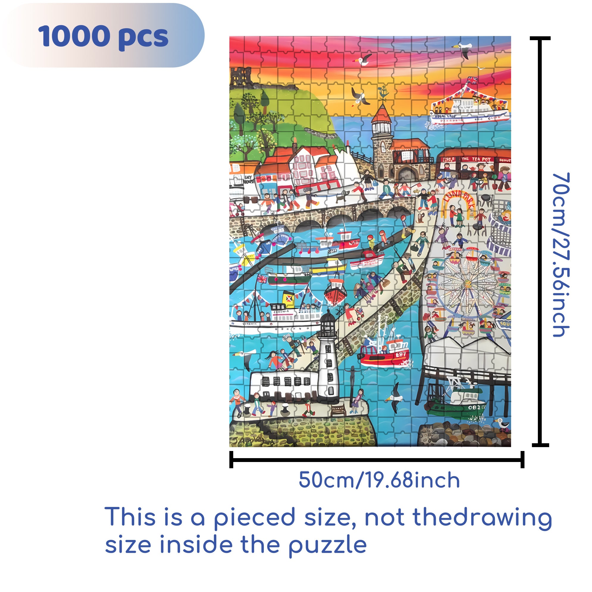 Traveling Far Away 500pcs/1000pcs Jigsaw Puzzle, Scratch-Resistant, Interactive Family Game & Brain-Boosting DIY Decor, Perfect for Halloween, Christmas & New Year Gifts, Family Puzzle Game