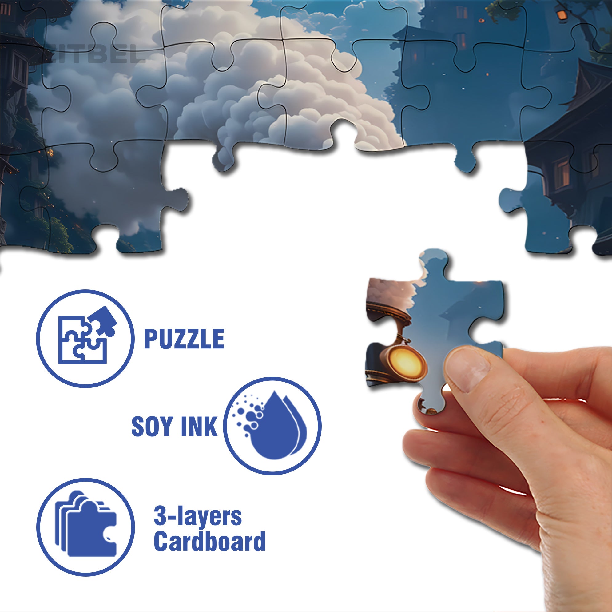 Vintage Train 500pcs/1000pcs Jigsaw Puzzle, Scratch-Resistant, Interactive Family Game & Brain-Boosting DIY Decor, Perfect for Halloween, Christmas & New Year Gifts, Family Puzzle Game