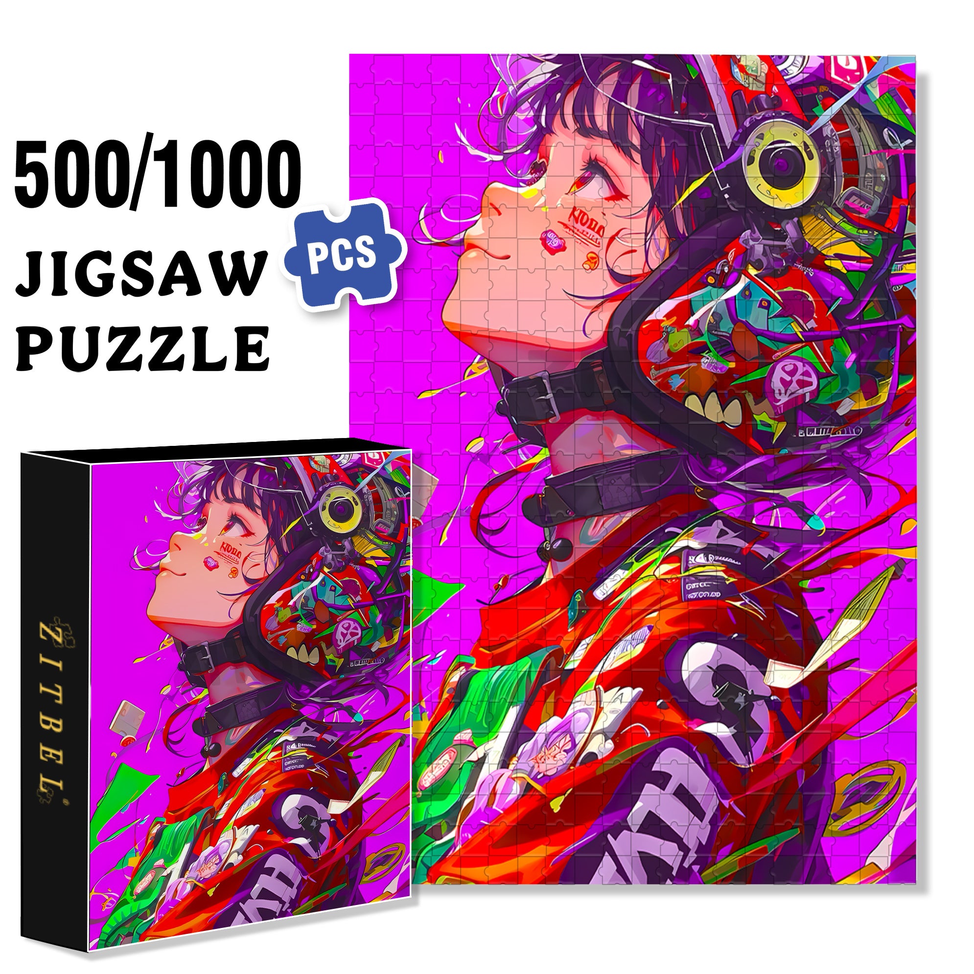 Vision Of The Future 500pcs/1000pcs Jigsaw Puzzle, Scratch-Resistant, Interactive Family Game & Brain-Boosting DIY Decor, Perfect for Halloween, Christmas & New Year Gifts, Family Puzzle Game