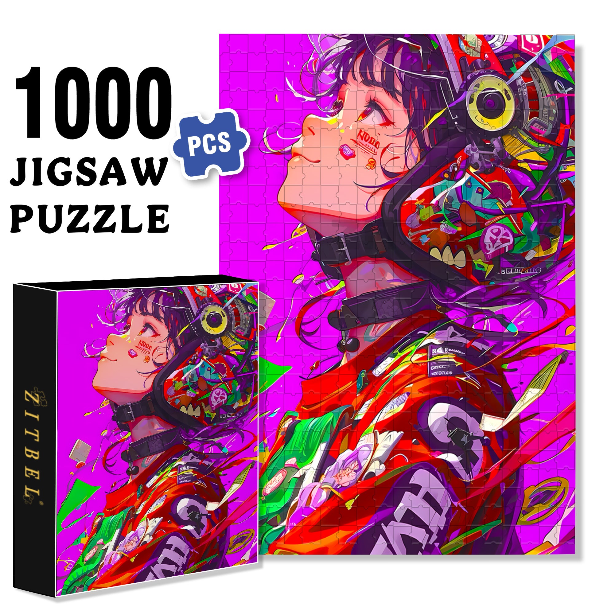 Vision Of The Future 500pcs/1000pcs Jigsaw Puzzle, Scratch-Resistant, Interactive Family Game & Brain-Boosting DIY Decor, Perfect for Halloween, Christmas & New Year Gifts, Family Puzzle Game