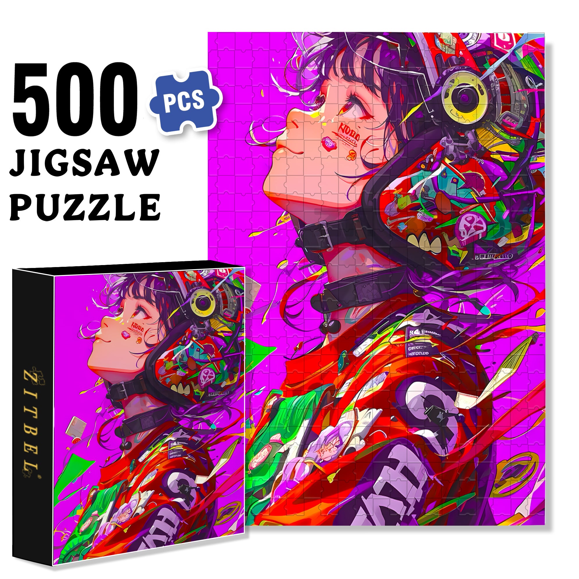 Vision Of The Future 500pcs/1000pcs Jigsaw Puzzle, Scratch-Resistant, Interactive Family Game & Brain-Boosting DIY Decor, Perfect for Halloween, Christmas & New Year Gifts, Family Puzzle Game