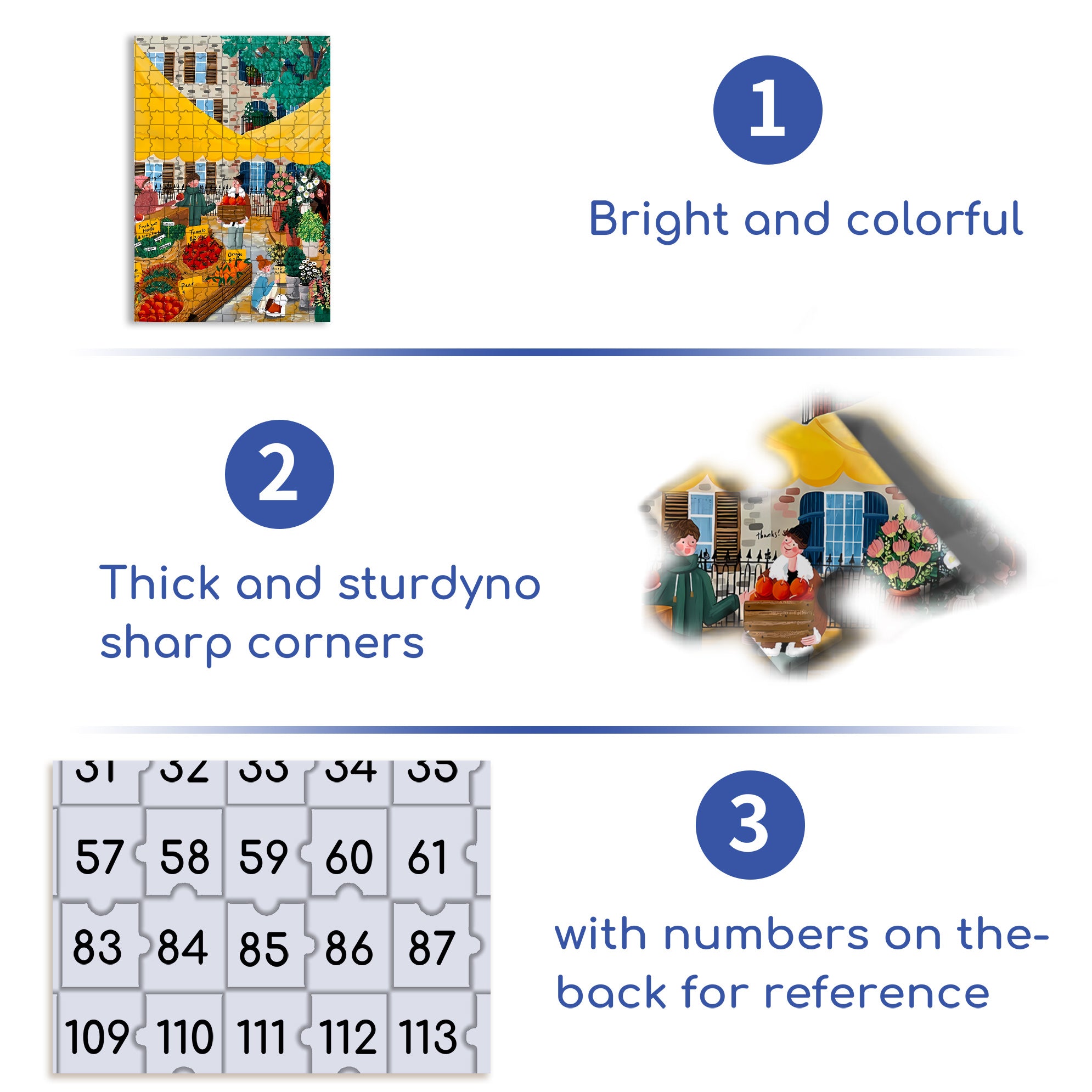 Weekend Market 500pcs/1000pcs Jigsaw Puzzle, Scratch-Resistant, Interactive Family Game & Brain-Boosting DIY Decor, Perfect for Halloween, Christmas & New Year Gifts, Family Puzzle Game