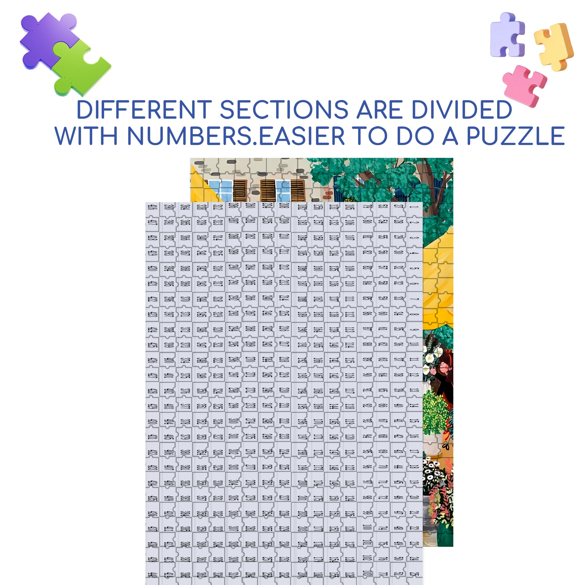 Weekend Market 500pcs/1000pcs Jigsaw Puzzle, Scratch-Resistant, Interactive Family Game & Brain-Boosting DIY Decor, Perfect for Halloween, Christmas & New Year Gifts, Family Puzzle Game