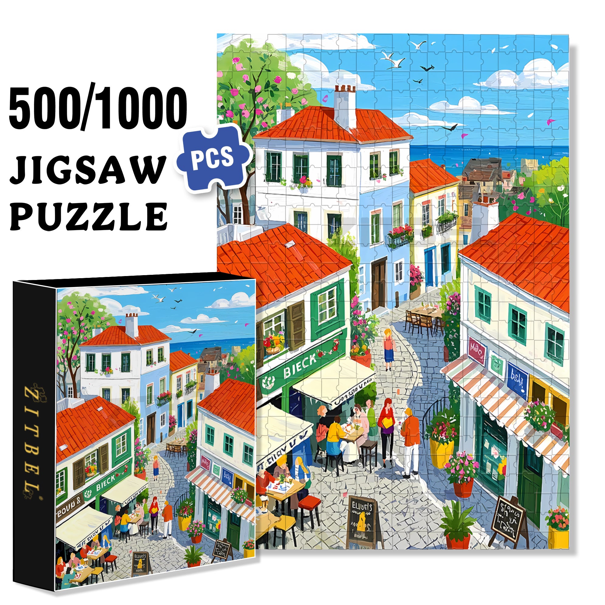 Weekend 500pcs/1000pcs Jigsaw Puzzle, Scratch-Resistant, Interactive Family Game & Brain-Boosting DIY Decor, Perfect for Halloween, Christmas & New Year Gifts, Family Puzzle Game