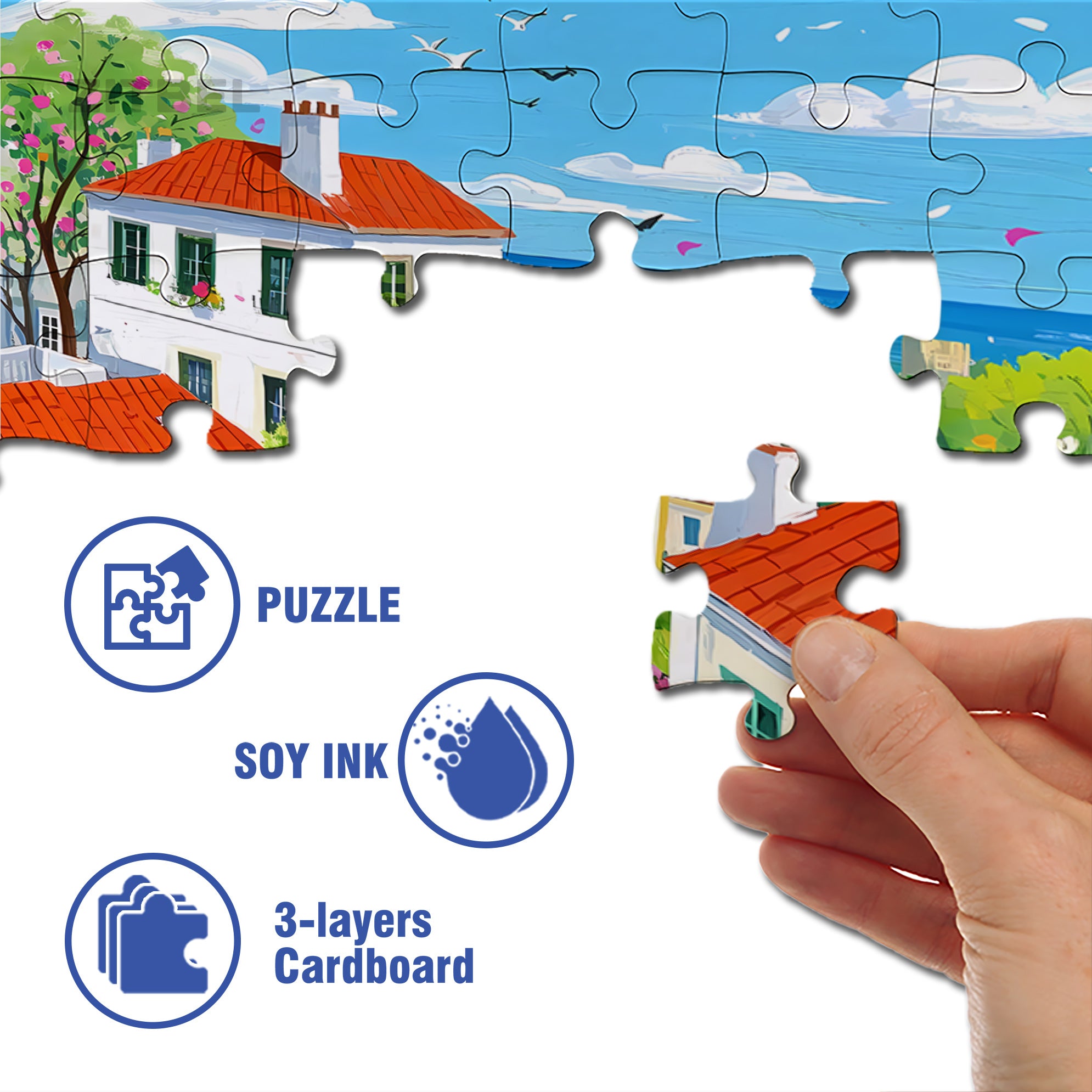 Weekend 500pcs/1000pcs Jigsaw Puzzle, Scratch-Resistant, Interactive Family Game & Brain-Boosting DIY Decor, Perfect for Halloween, Christmas & New Year Gifts, Family Puzzle Game