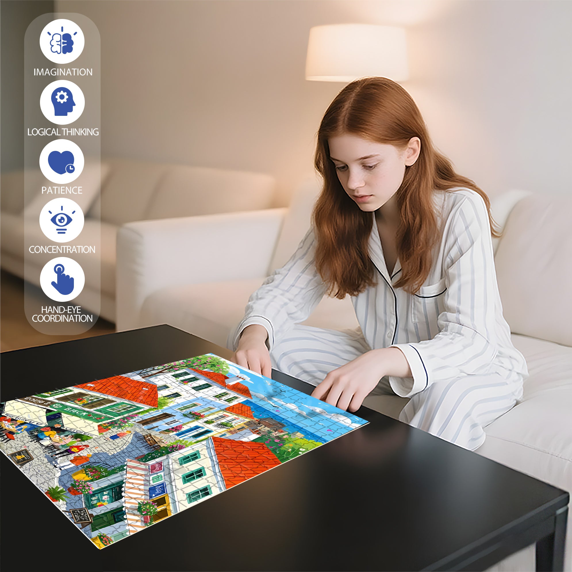Weekend 500pcs/1000pcs Jigsaw Puzzle, Scratch-Resistant, Interactive Family Game & Brain-Boosting DIY Decor, Perfect for Halloween, Christmas & New Year Gifts, Family Puzzle Game