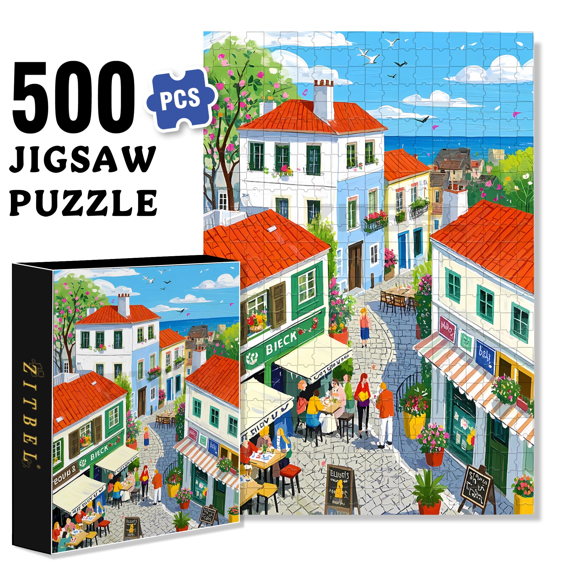 Weekend 500pcs/1000pcs Jigsaw Puzzle, Scratch-Resistant, Interactive Family Game & Brain-Boosting DIY Decor, Perfect for Halloween, Christmas & New Year Gifts, Family Puzzle Game