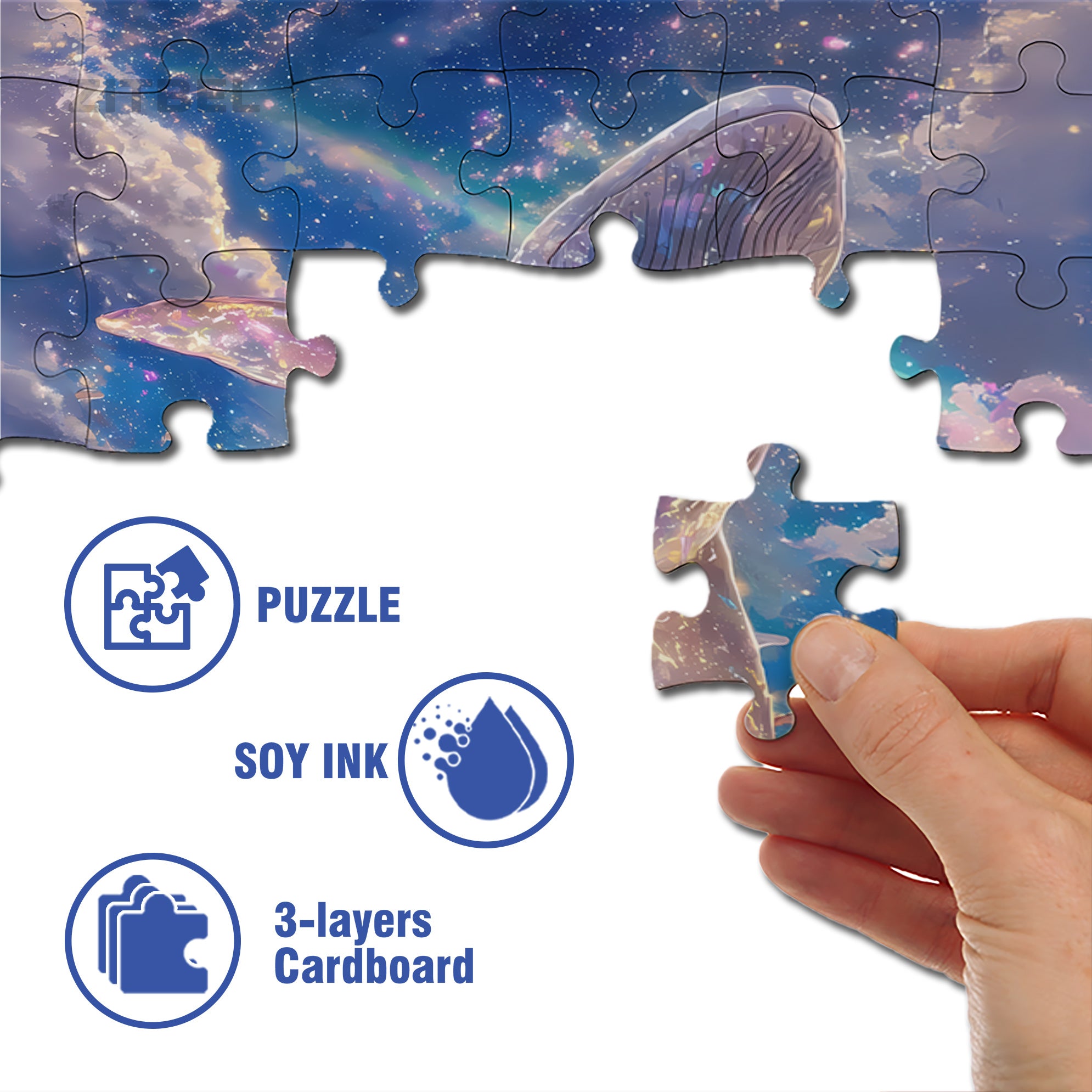 Whale 500pcs/1000pcs Jigsaw Puzzle, Scratch-Resistant, Interactive Family Game & Brain-Boosting DIY Decor, Perfect for Halloween, Christmas & New Year Gifts, Family Puzzle Game