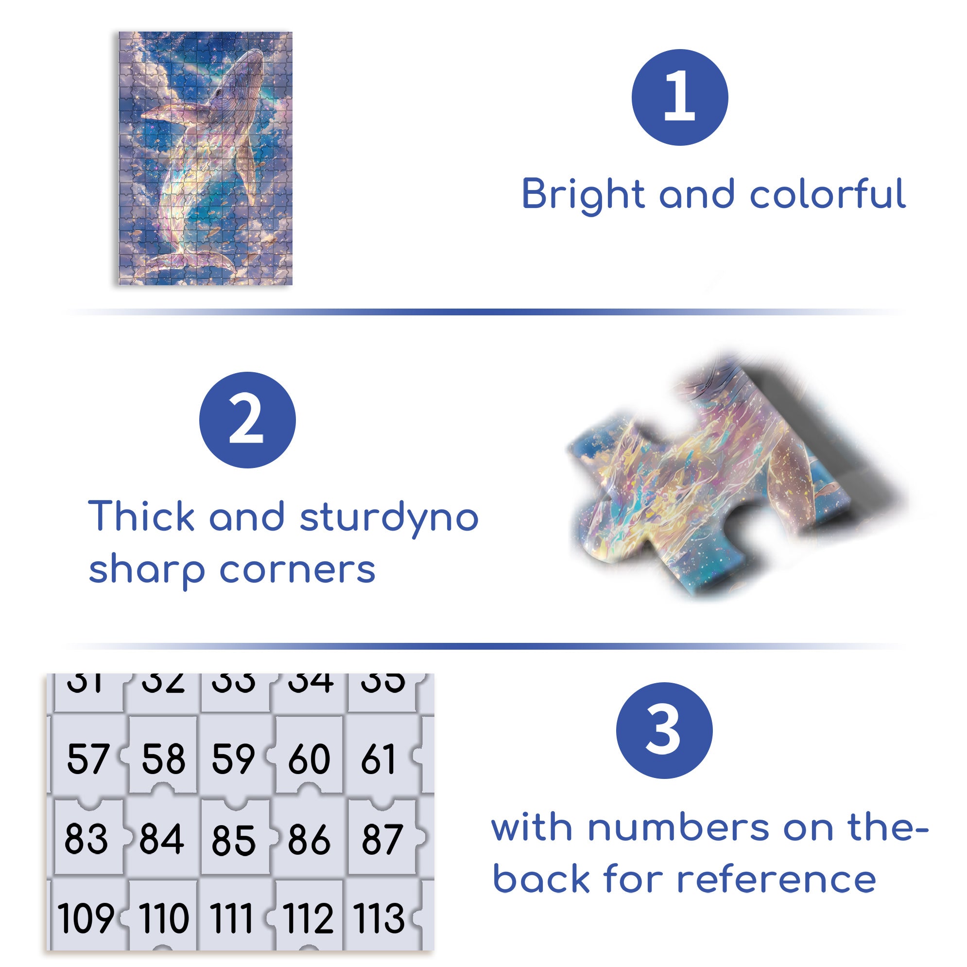 Whale 500pcs/1000pcs Jigsaw Puzzle, Scratch-Resistant, Interactive Family Game & Brain-Boosting DIY Decor, Perfect for Halloween, Christmas & New Year Gifts, Family Puzzle Game
