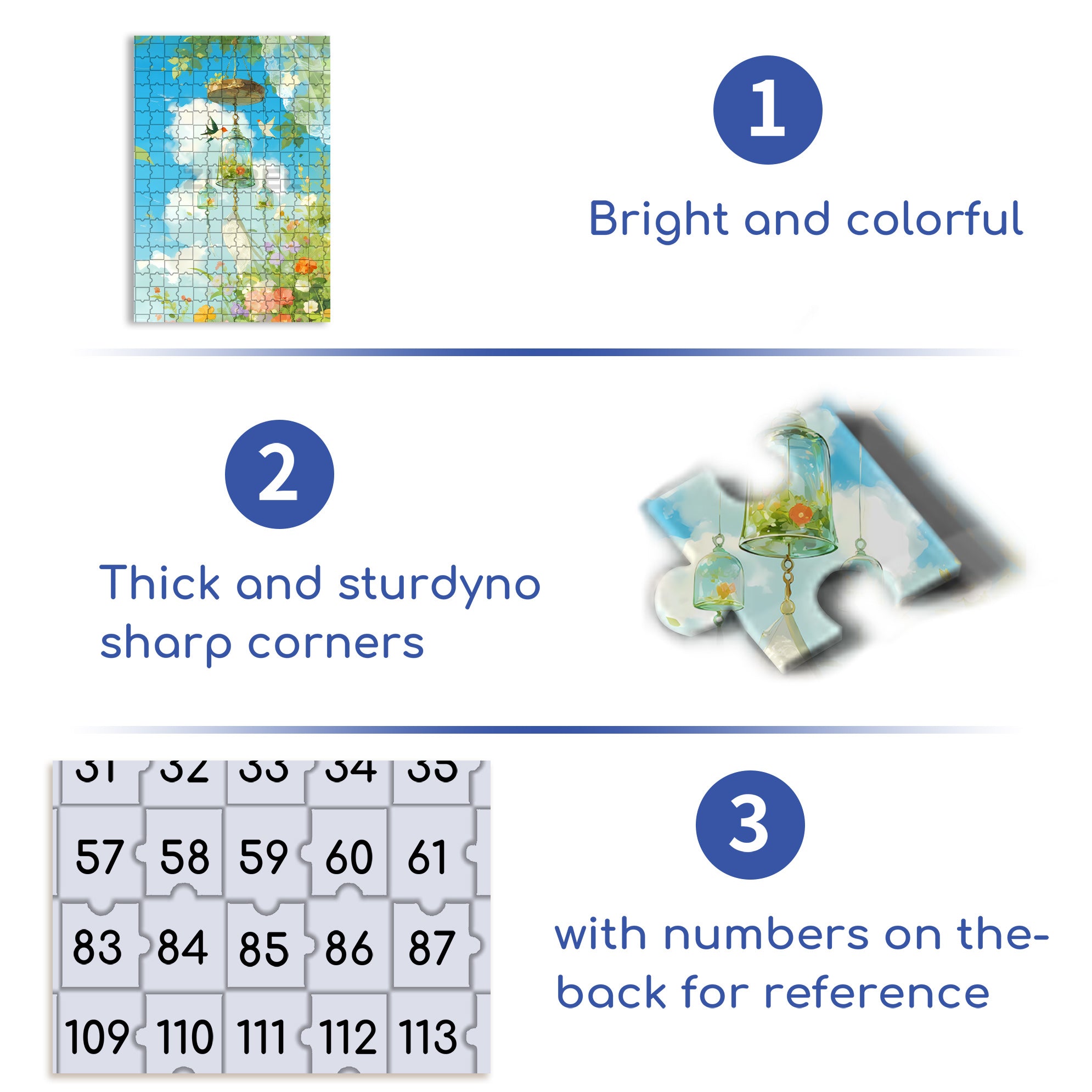 White Clouds Floating 500pcs/1000pcs Jigsaw Puzzle, Scratch-Resistant, Interactive Family Game & Brain-Boosting DIY Decor, Perfect for Halloween, Christmas & New Year Gifts, Family Puzzle Game