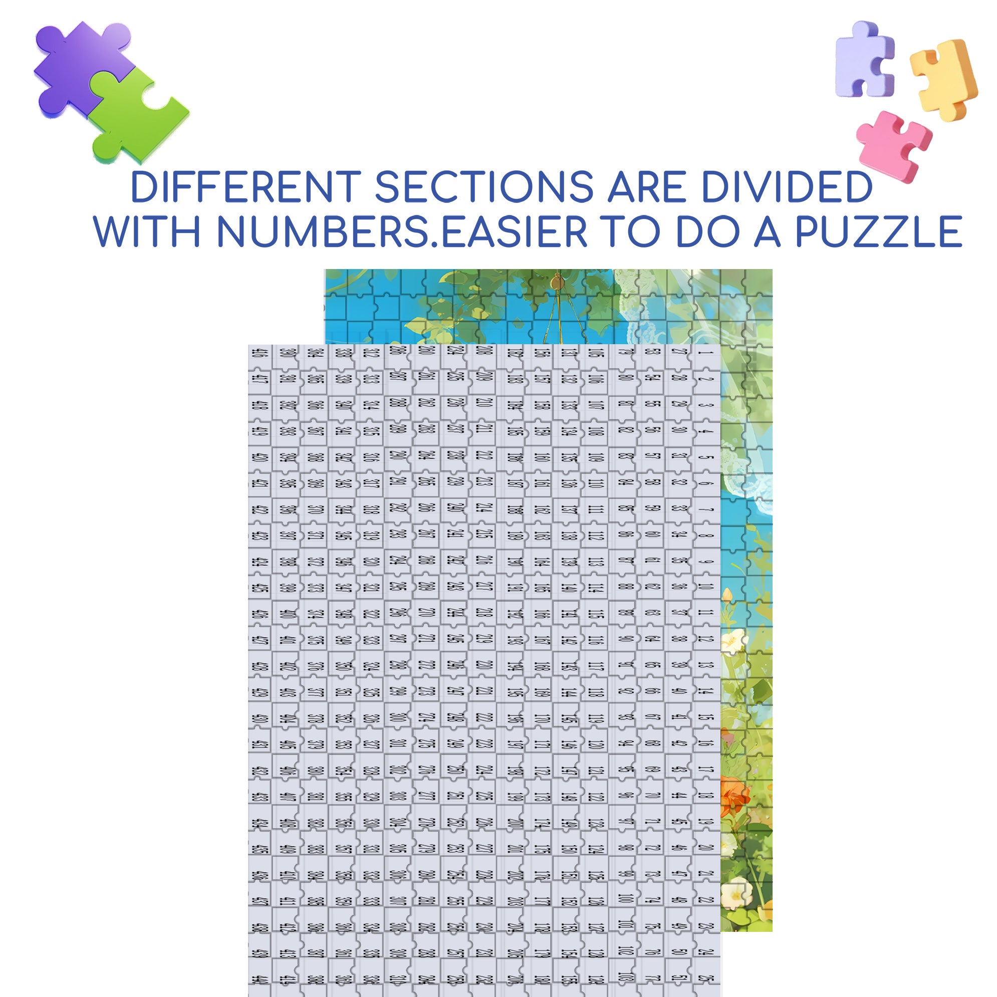 White Clouds Floating 500pcs/1000pcs Jigsaw Puzzle, Scratch-Resistant, Interactive Family Game & Brain-Boosting DIY Decor, Perfect for Halloween, Christmas & New Year Gifts, Family Puzzle Game