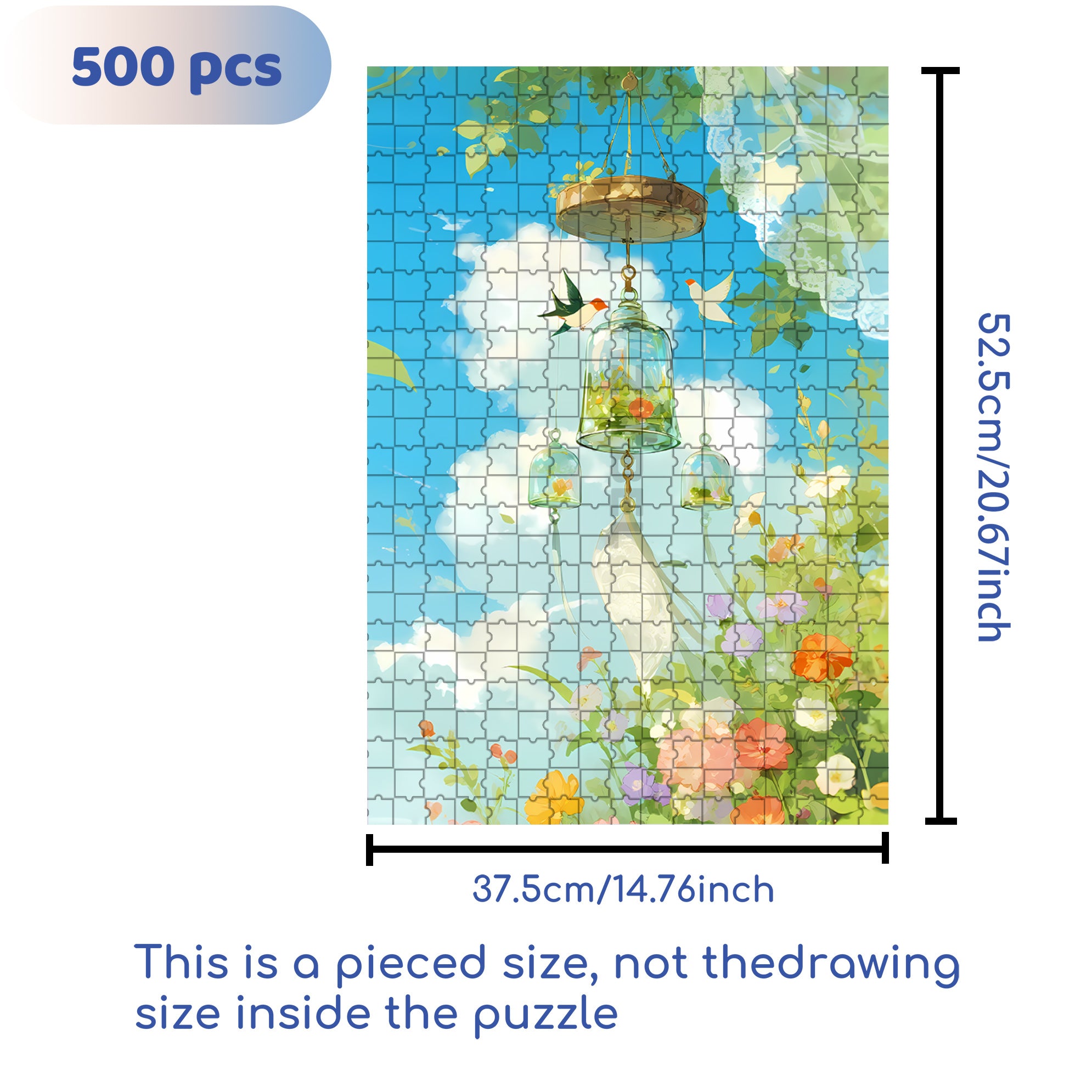 White Clouds Floating 500pcs/1000pcs Jigsaw Puzzle, Scratch-Resistant, Interactive Family Game & Brain-Boosting DIY Decor, Perfect for Halloween, Christmas & New Year Gifts, Family Puzzle Game