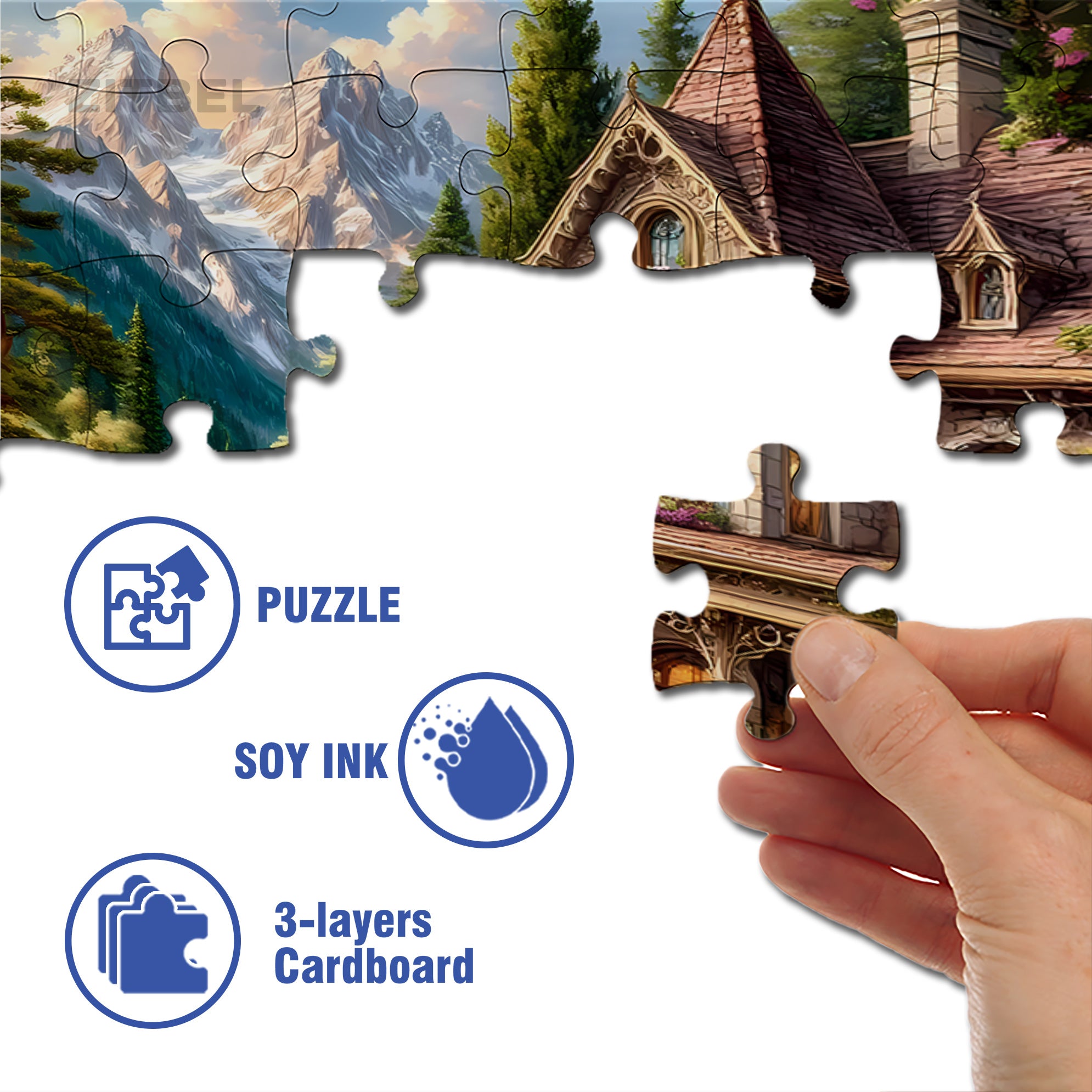Winding Paths 500pcs/1000pcs Jigsaw Puzzle, Scratch-Resistant, Interactive Family Game & Brain-Boosting DIY Decor, Perfect for Halloween, Christmas & New Year Gifts, Family Puzzle Game