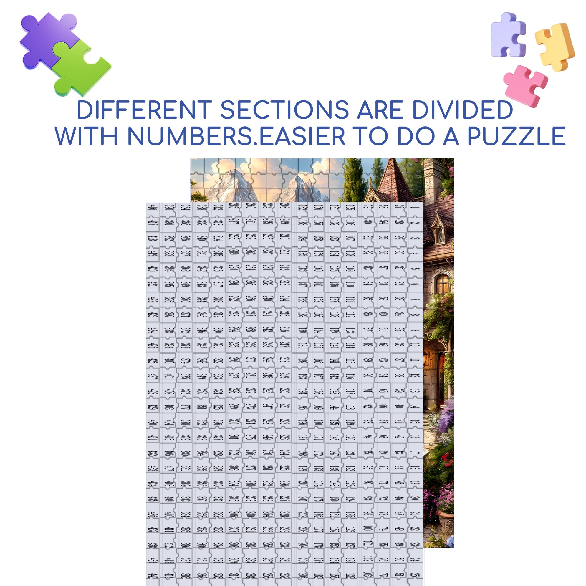 Winding Paths 500pcs/1000pcs Jigsaw Puzzle, Scratch-Resistant, Interactive Family Game & Brain-Boosting DIY Decor, Perfect for Halloween, Christmas & New Year Gifts, Family Puzzle Game