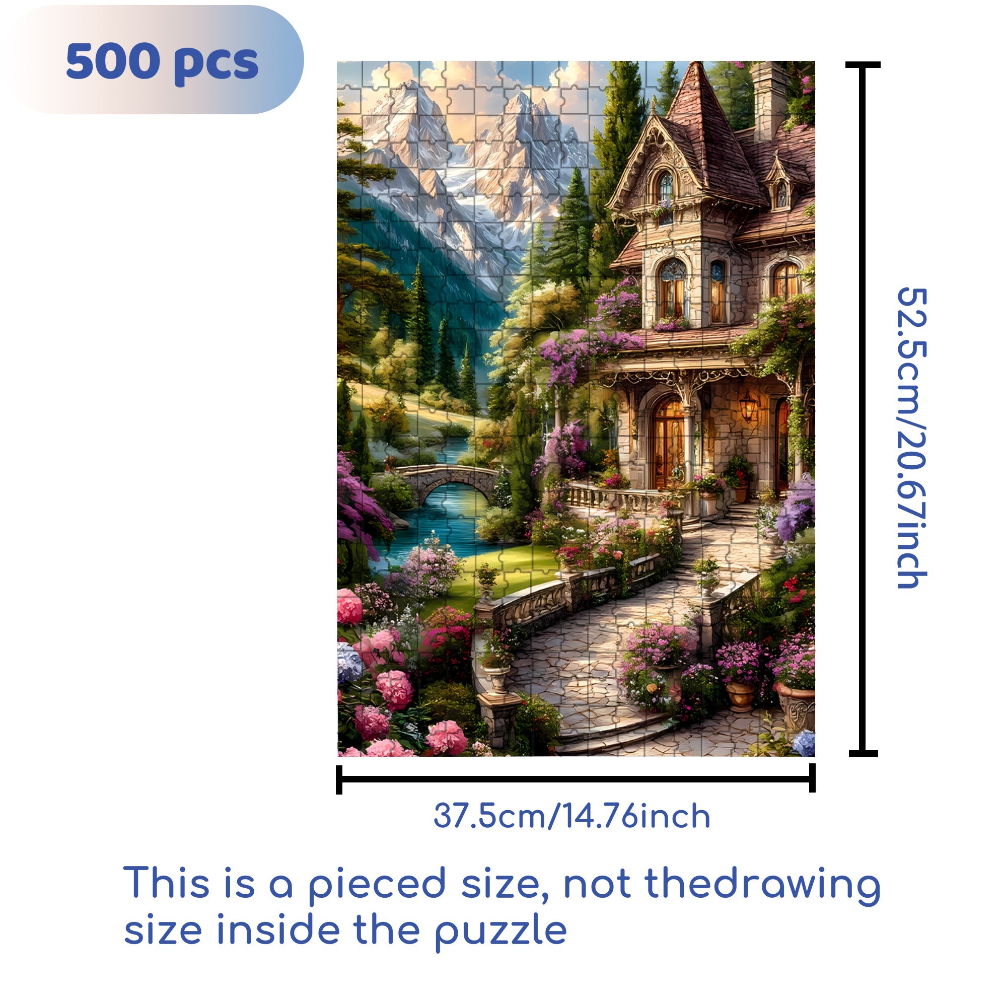 Winding Paths 500pcs/1000pcs Jigsaw Puzzle, Scratch-Resistant, Interactive Family Game & Brain-Boosting DIY Decor, Perfect for Halloween, Christmas & New Year Gifts, Family Puzzle Game