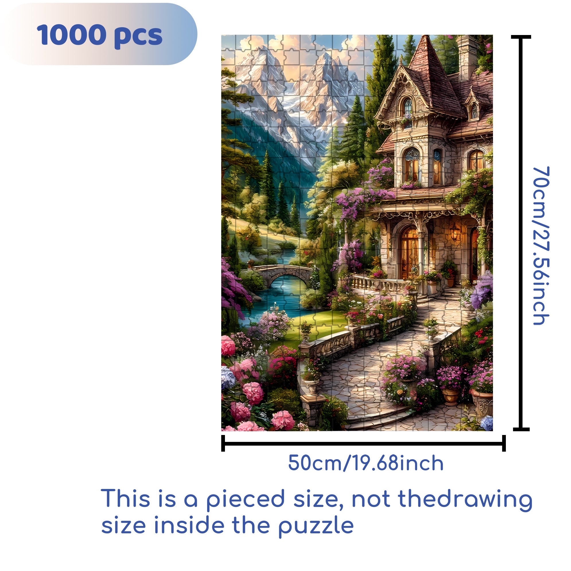 Winding Paths 500pcs/1000pcs Jigsaw Puzzle, Scratch-Resistant, Interactive Family Game & Brain-Boosting DIY Decor, Perfect for Halloween, Christmas & New Year Gifts, Family Puzzle Game