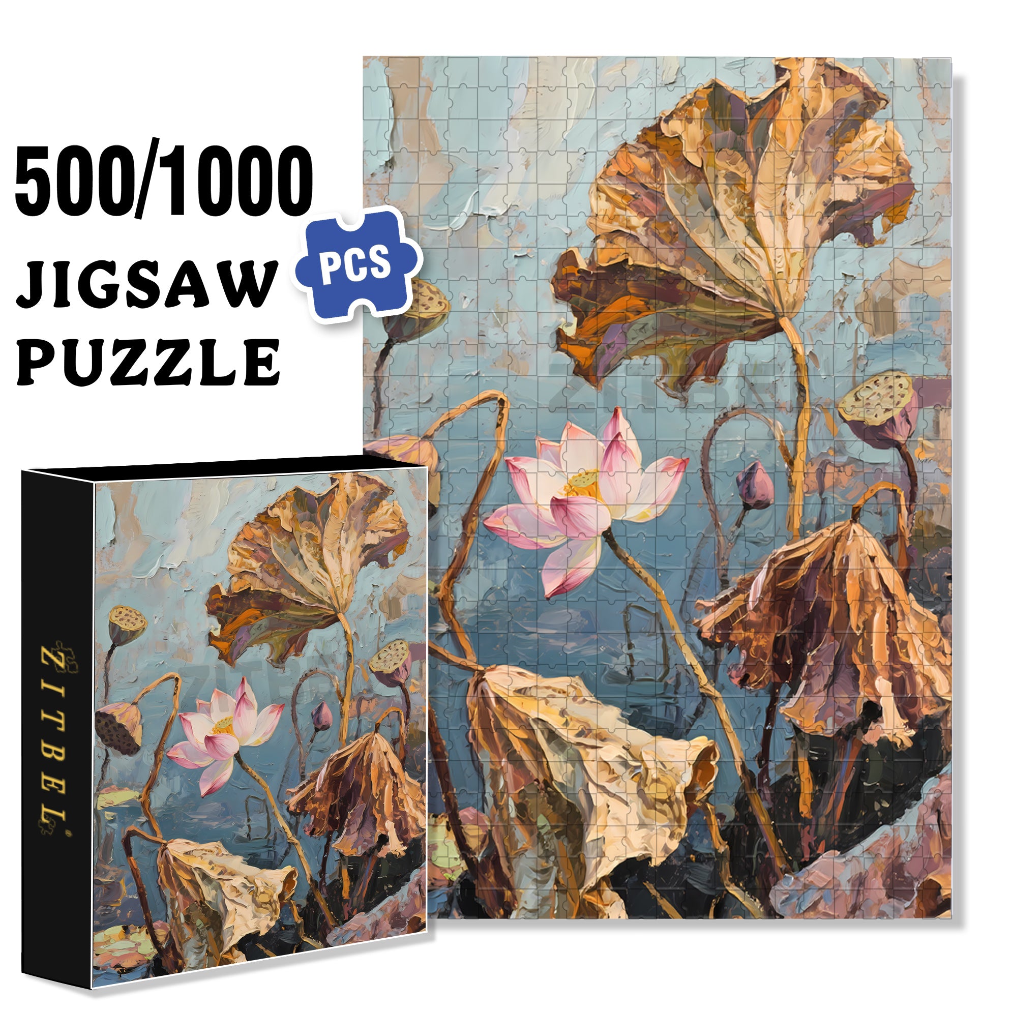 Wither 500pcs/1000pcs Jigsaw Puzzle, Scratch-Resistant, Interactive Family Game & Brain-Boosting DIY Decor, Perfect for Halloween, Christmas & New Year Gifts, Family Puzzle Game