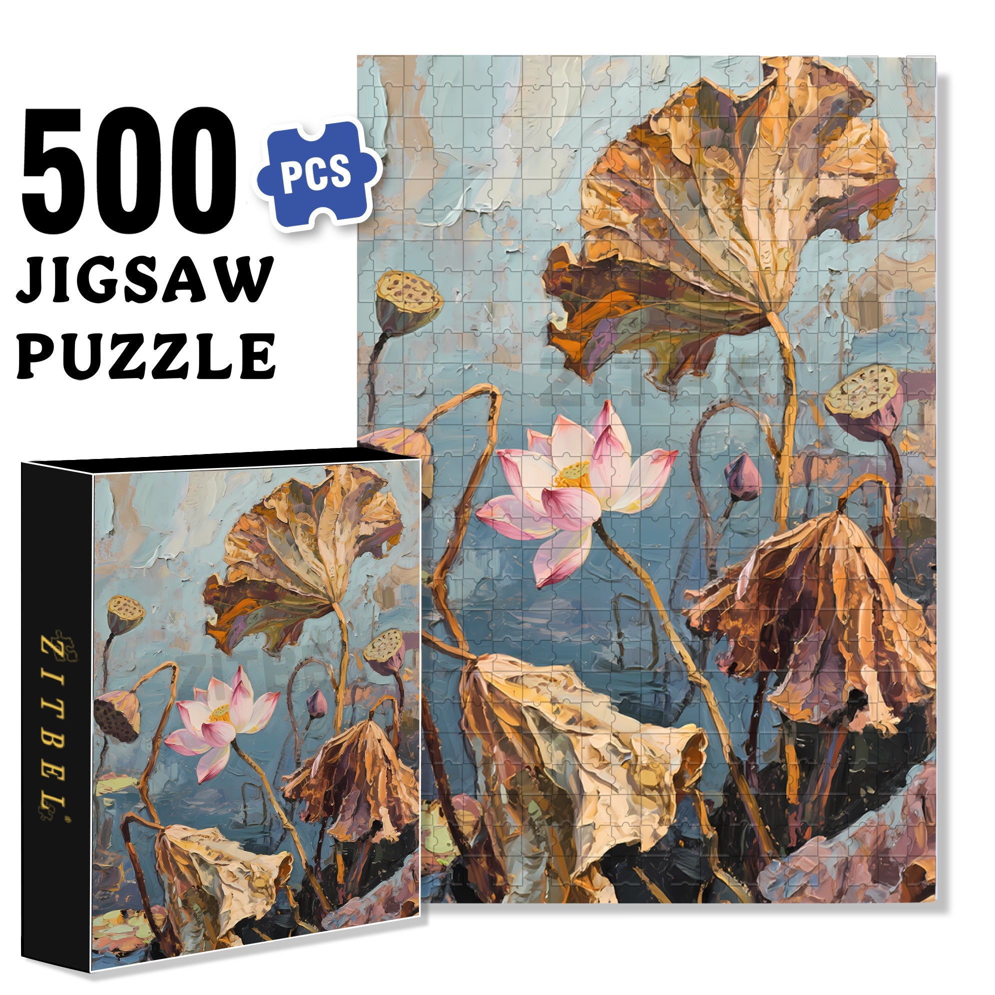 Wither 500pcs/1000pcs Jigsaw Puzzle, Scratch-Resistant, Interactive Family Game & Brain-Boosting DIY Decor, Perfect for Halloween, Christmas & New Year Gifts, Family Puzzle Game