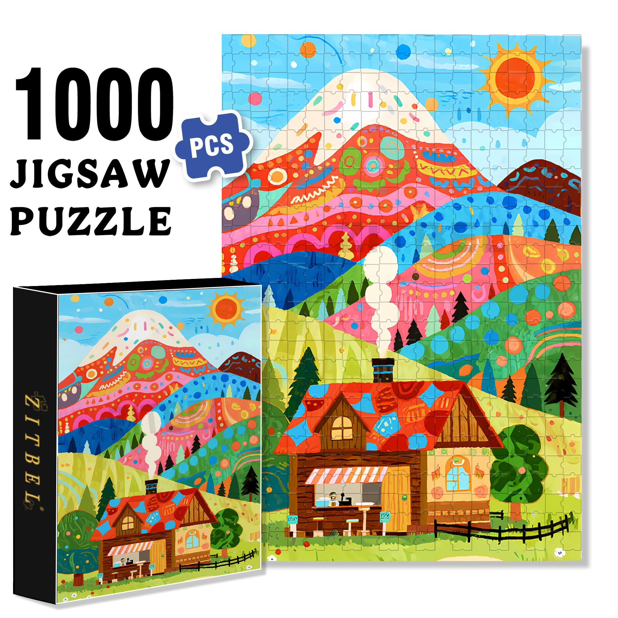 Wonderful World 500pcs/1000pcs Jigsaw Puzzle, Scratch-Resistant, Interactive Family Game & Brain-Boosting DIY Decor, Perfect for Halloween, Christmas & New Year Gifts, Family Puzzle Game