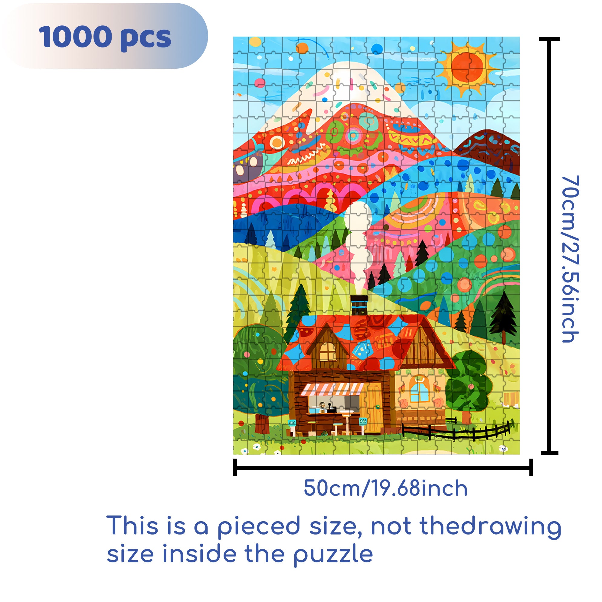 Wonderful World 500pcs/1000pcs Jigsaw Puzzle, Scratch-Resistant, Interactive Family Game & Brain-Boosting DIY Decor, Perfect for Halloween, Christmas & New Year Gifts, Family Puzzle Game
