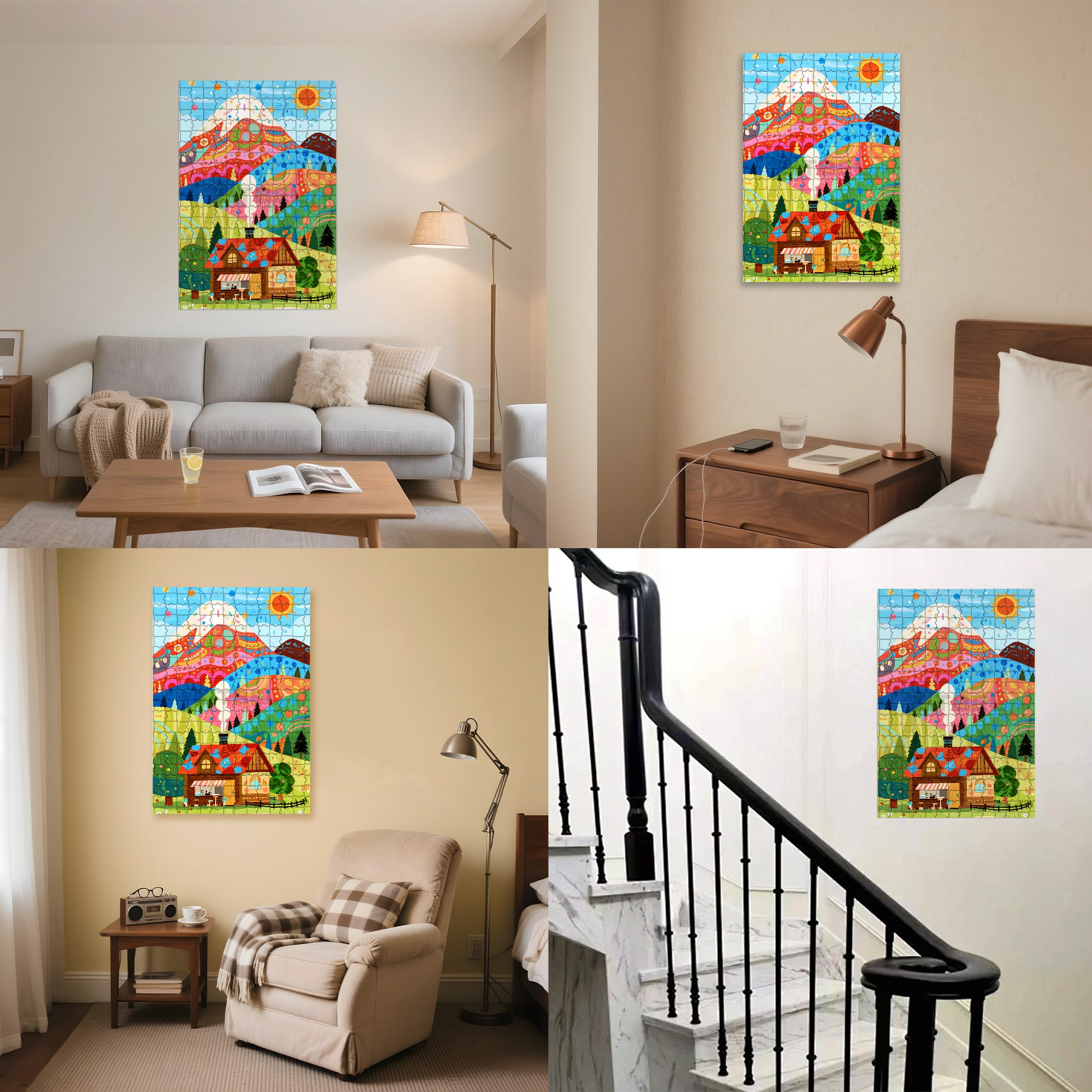 Wonderful World 500pcs/1000pcs Jigsaw Puzzle, Scratch-Resistant, Interactive Family Game & Brain-Boosting DIY Decor, Perfect for Halloween, Christmas & New Year Gifts, Family Puzzle Game