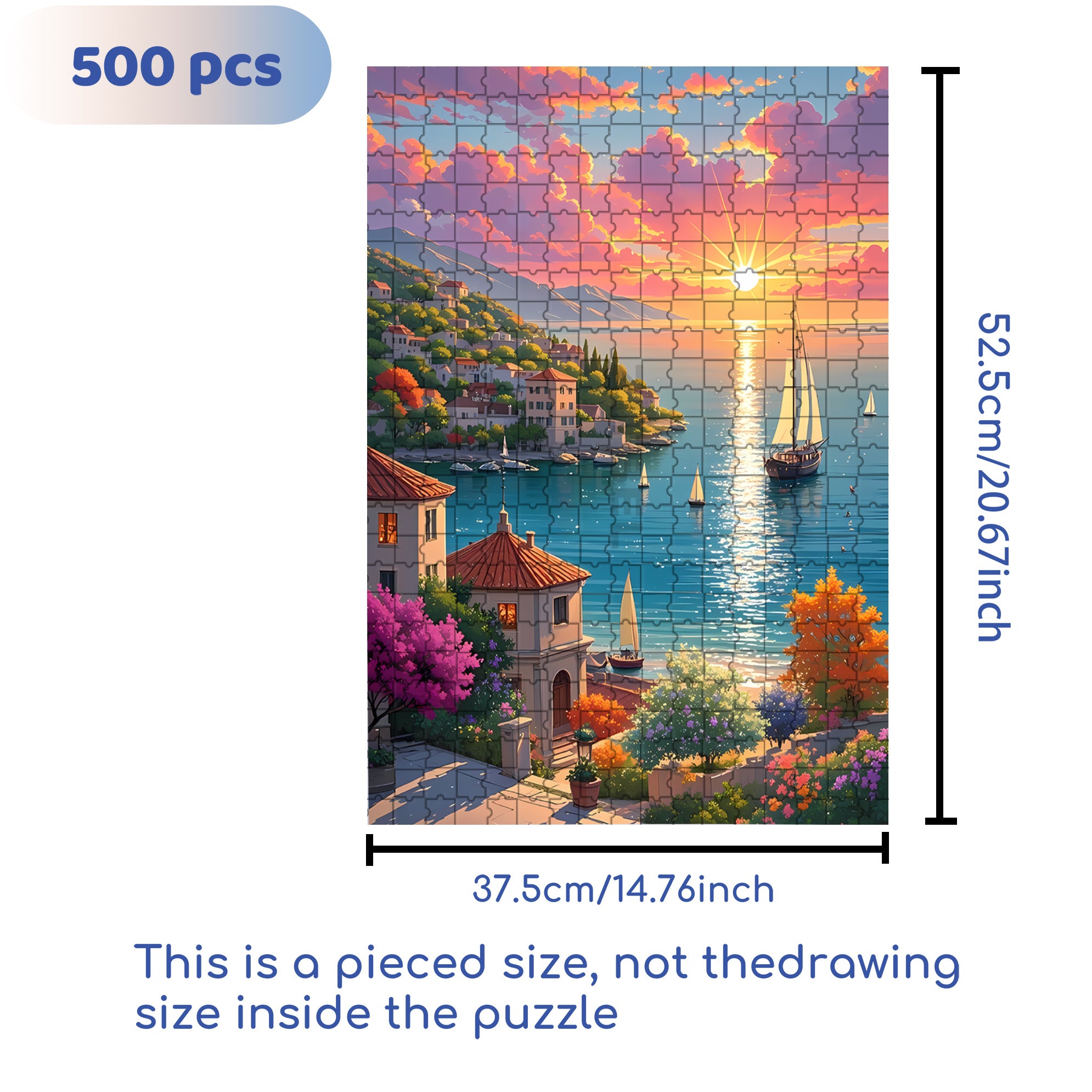 Work At Sunrise 500pcs/1000pcs Jigsaw Puzzle, Scratch-Resistant, Interactive Family Game & Brain-Boosting DIY Decor, Perfect for Halloween, Christmas & New Year Gifts, Family Puzzle Game
