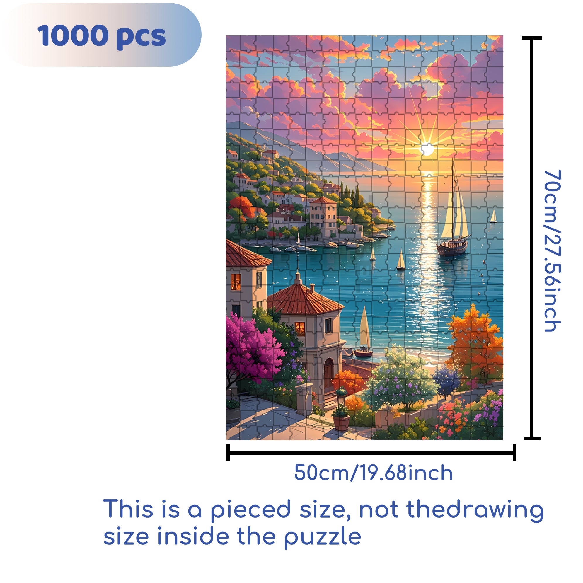 Work At Sunrise 500pcs/1000pcs Jigsaw Puzzle, Scratch-Resistant, Interactive Family Game & Brain-Boosting DIY Decor, Perfect for Halloween, Christmas & New Year Gifts, Family Puzzle Game