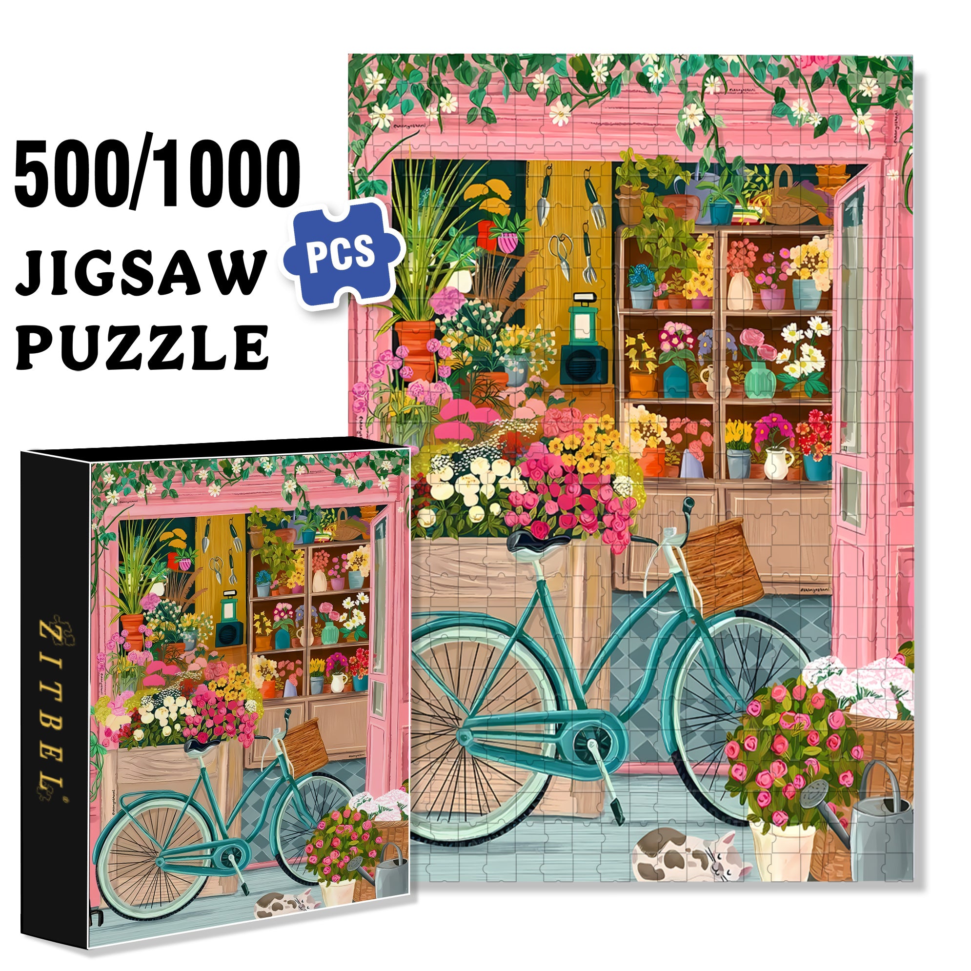 Workshop 500pcs/1000pcs Jigsaw Puzzle, Scratch-Resistant, Interactive Family Game & Brain-Boosting DIY Decor, Perfect for Halloween, Christmas & New Year Gifts, Family Puzzle Game
