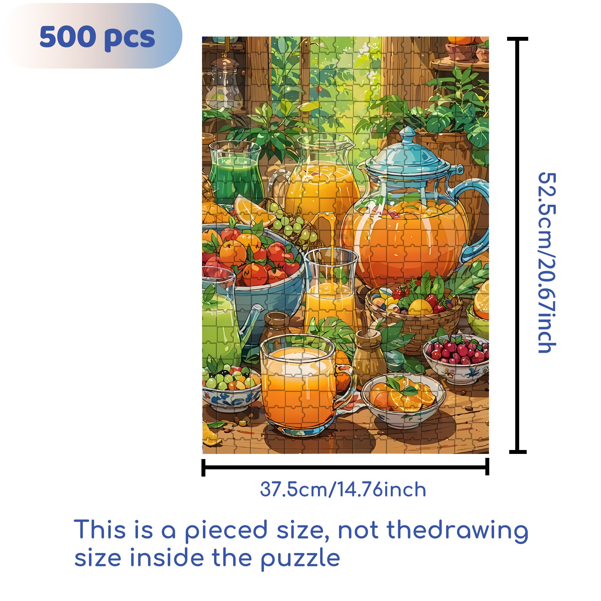 Food Drawing 500pcs/1000pcs Jigsaw Puzzle, Scratch-Resistant, Interactive Family Game & Brain-Boosting DIY Decor, Perfect for Halloween, Christmas & New Year Gifts, Family Puzzle Game