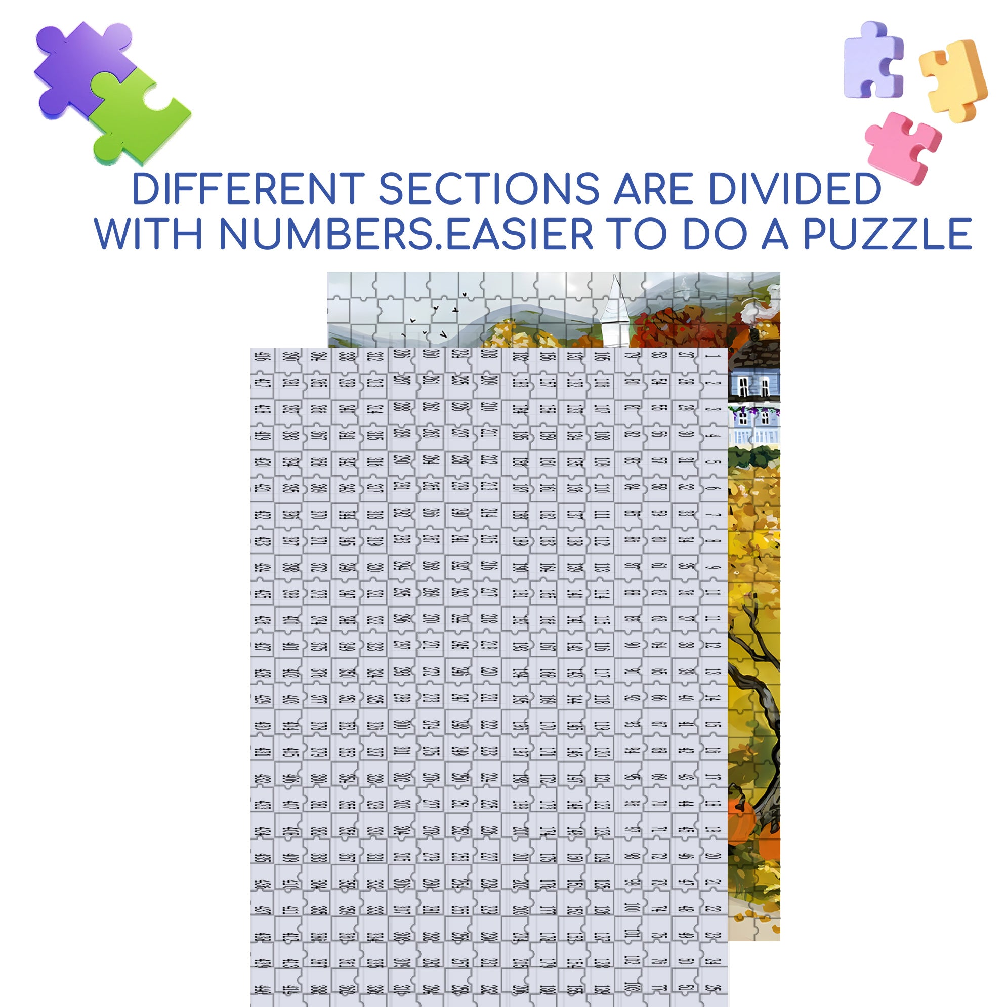 1779 500pcs/1000pcs Jigsaw Puzzle, Scratch-Resistant, Interactive Family Game & Brain-Boosting DIY Decor, Perfect for Halloween, Christmas & New Year Gifts, Family Puzzle Game