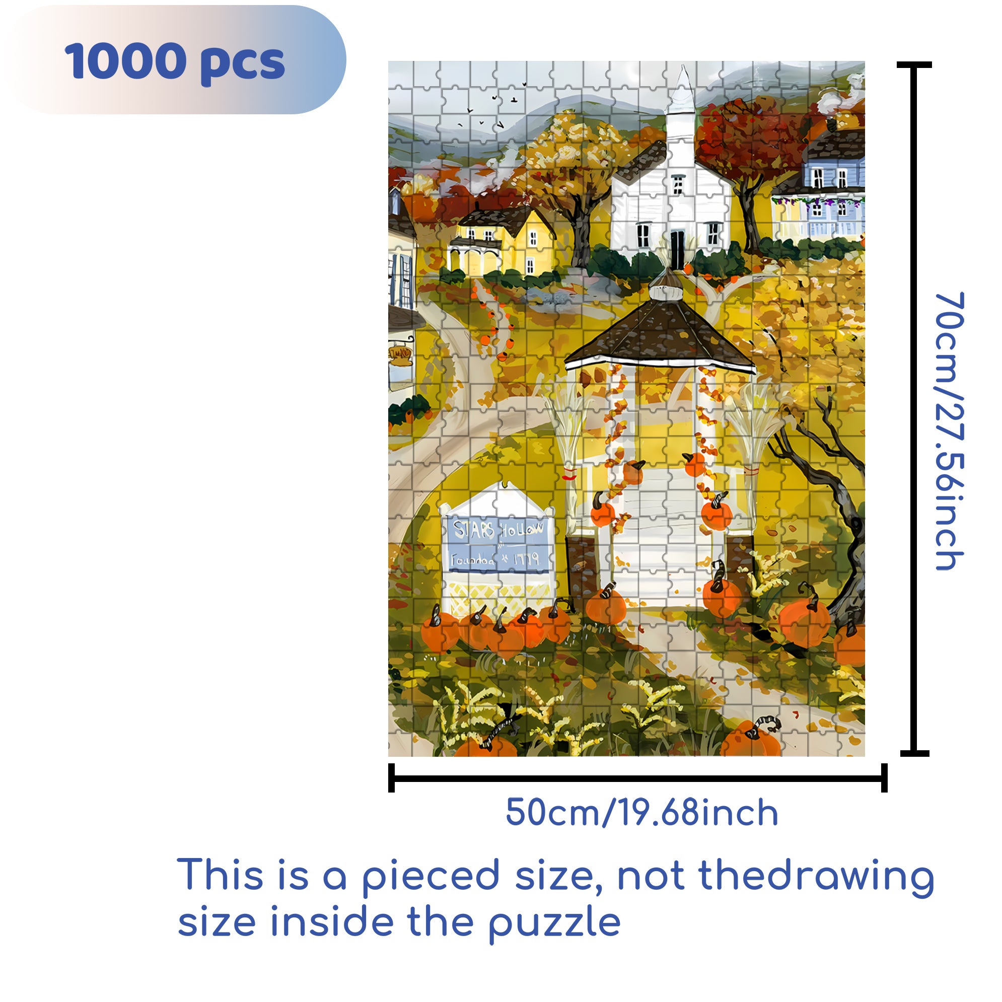 1779 500pcs/1000pcs Jigsaw Puzzle, Scratch-Resistant, Interactive Family Game & Brain-Boosting DIY Decor, Perfect for Halloween, Christmas & New Year Gifts, Family Puzzle Game