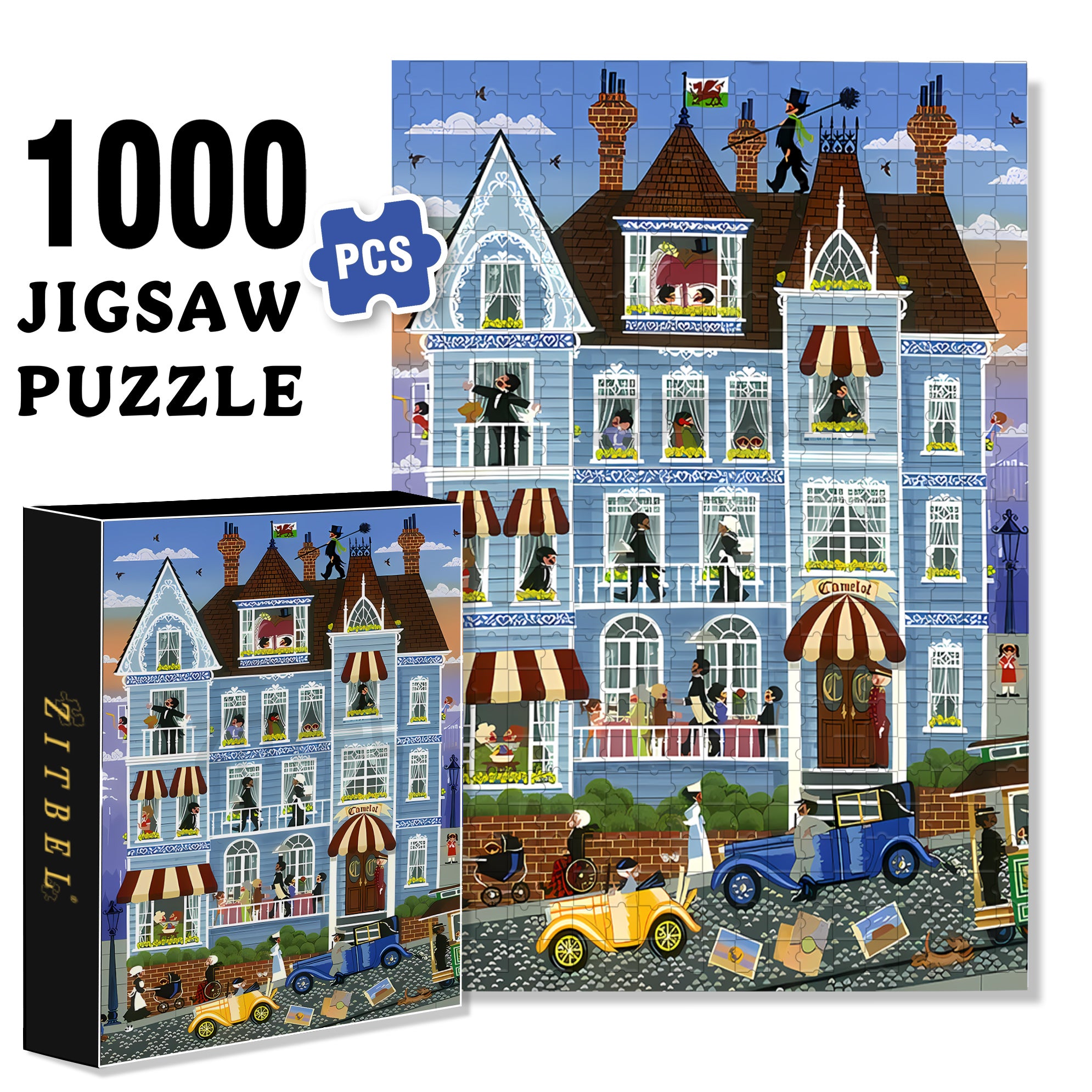 A Long Way 500pcs/1000pcs Jigsaw Puzzle, Scratch-Resistant, Interactive Family Game & Brain-Boosting DIY Decor, Perfect for Halloween, Christmas & New Year Gifts, Family Puzzle Game