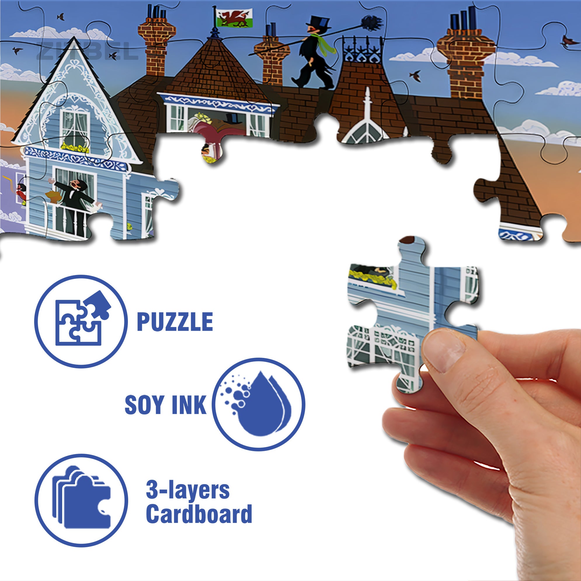 A Long Way 500pcs/1000pcs Jigsaw Puzzle, Scratch-Resistant, Interactive Family Game & Brain-Boosting DIY Decor, Perfect for Halloween, Christmas & New Year Gifts, Family Puzzle Game