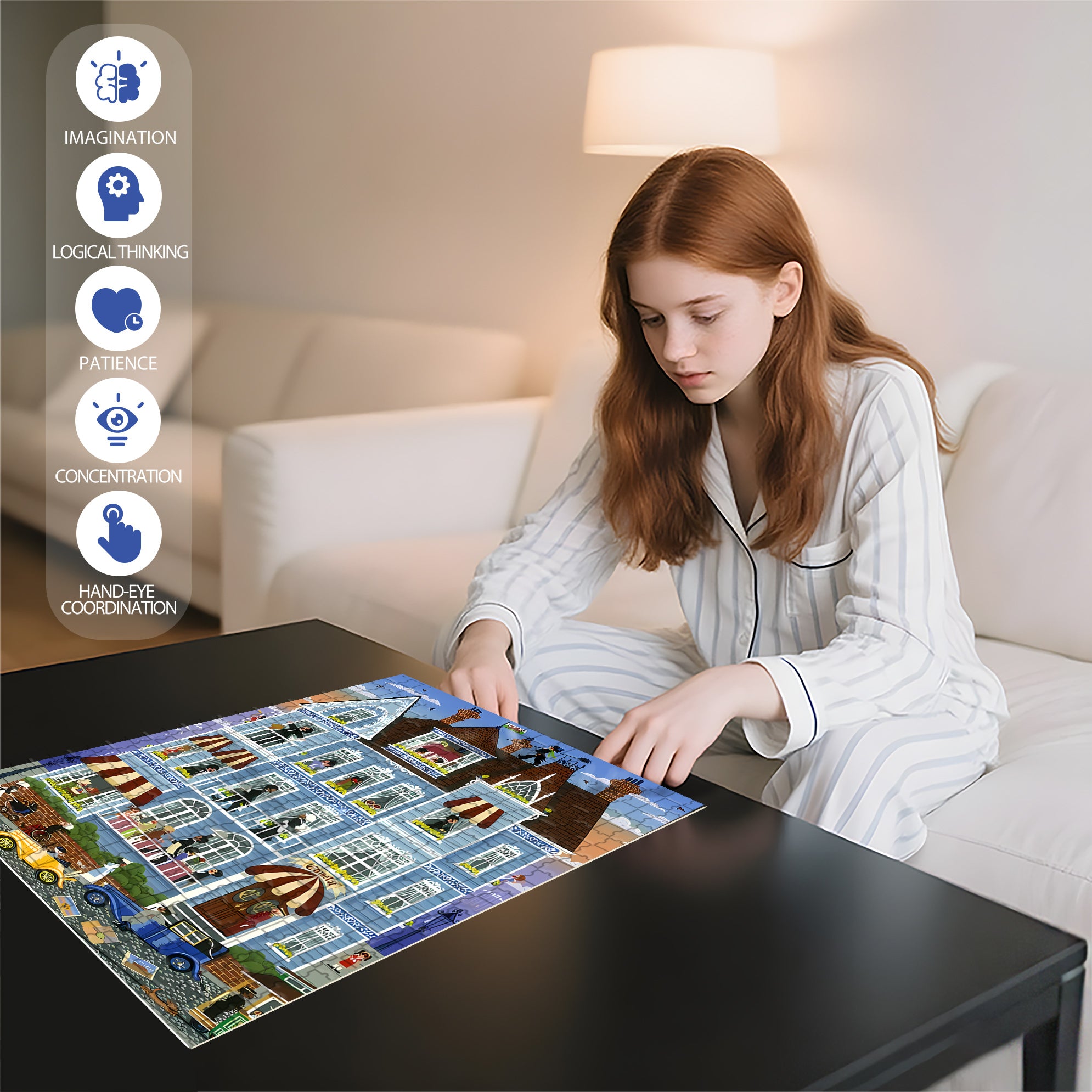 A Long Way 500pcs/1000pcs Jigsaw Puzzle, Scratch-Resistant, Interactive Family Game & Brain-Boosting DIY Decor, Perfect for Halloween, Christmas & New Year Gifts, Family Puzzle Game