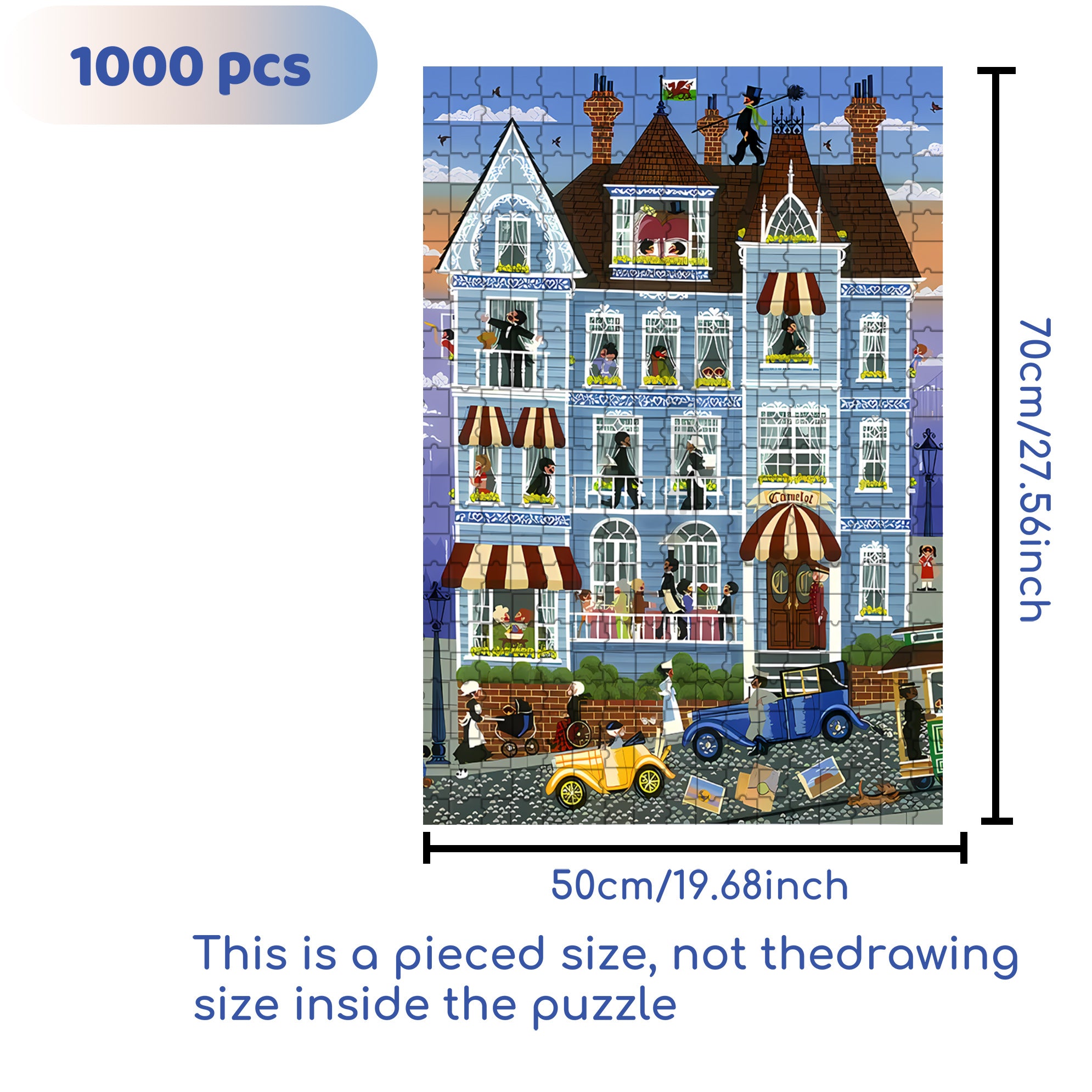 A Long Way 500pcs/1000pcs Jigsaw Puzzle, Scratch-Resistant, Interactive Family Game & Brain-Boosting DIY Decor, Perfect for Halloween, Christmas & New Year Gifts, Family Puzzle Game